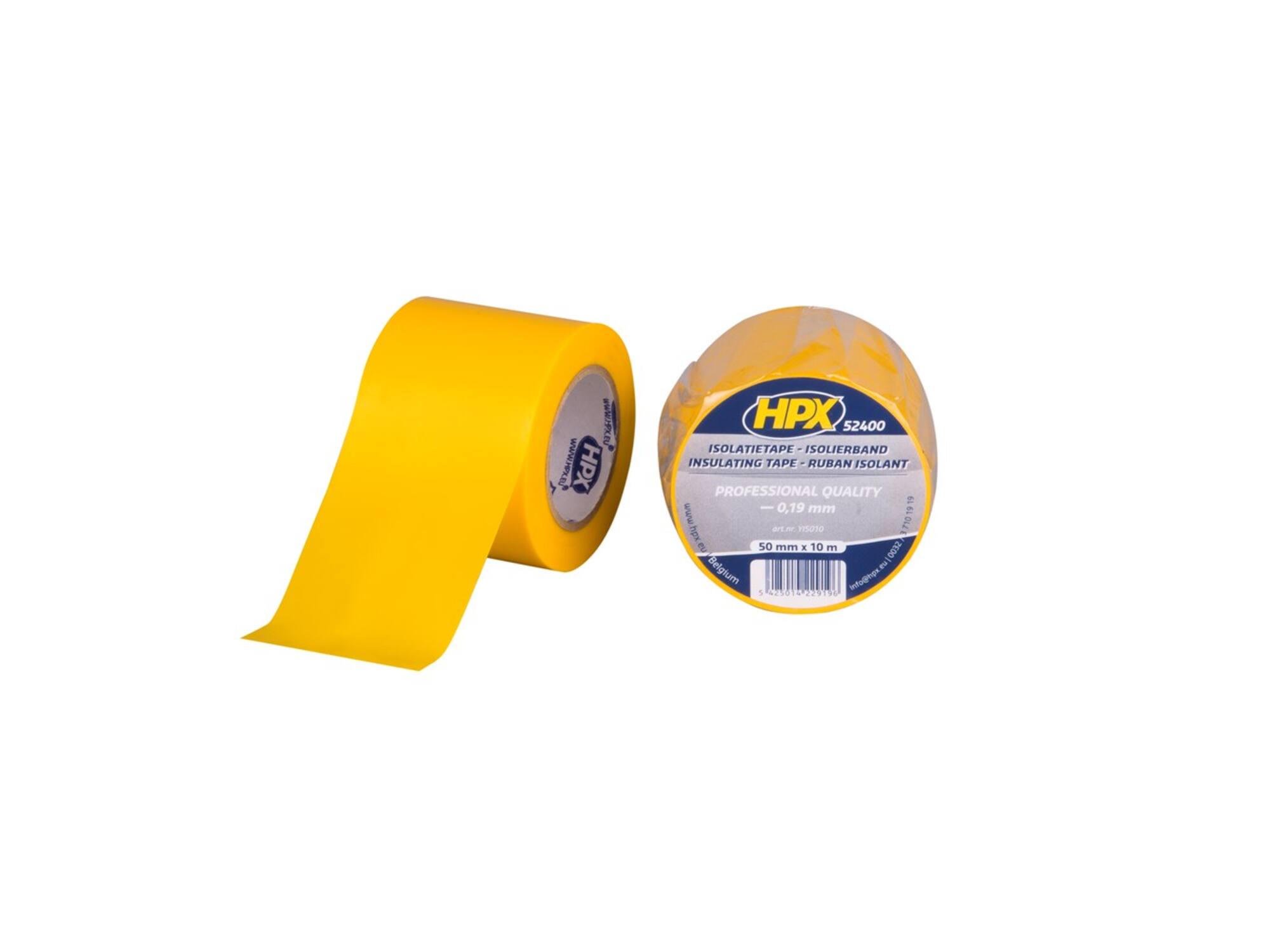 HPX PVC isolatietape GEEL 50MM X 10M