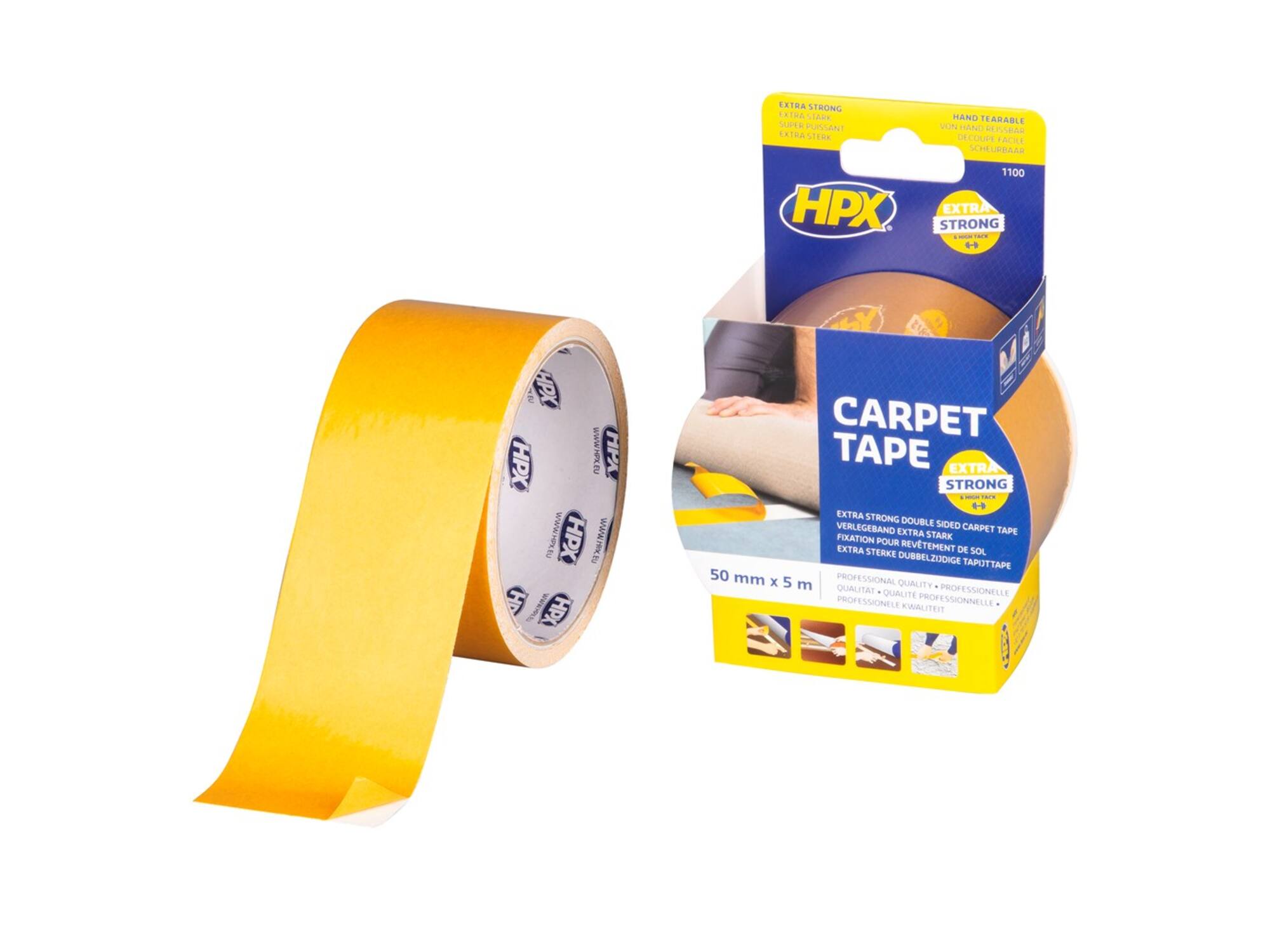 HPX Dubbelzijdige tapijttape wit 50MM X 5M 24st