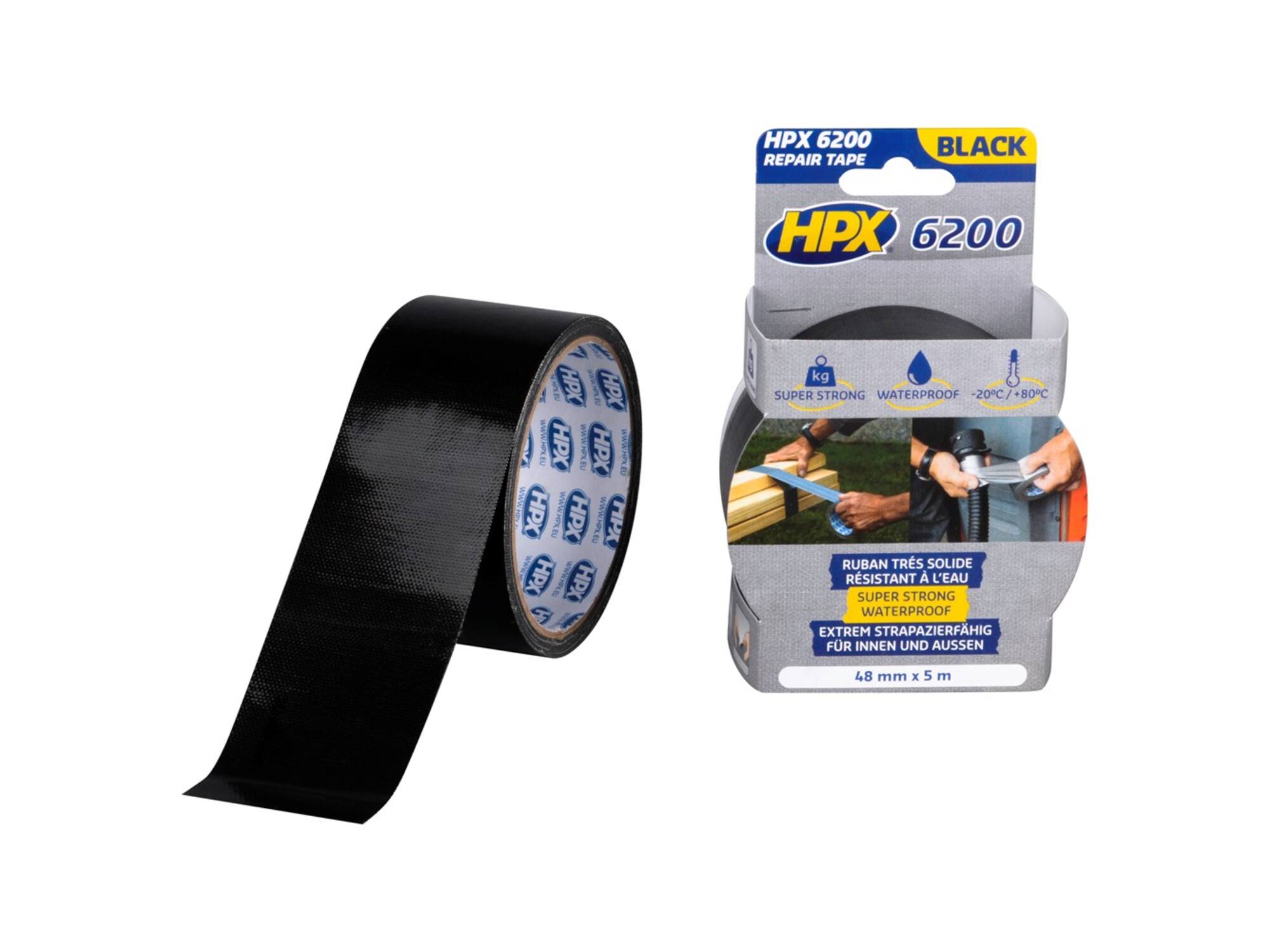 HPX Pantsertape zwart 48MM X 5M 24st