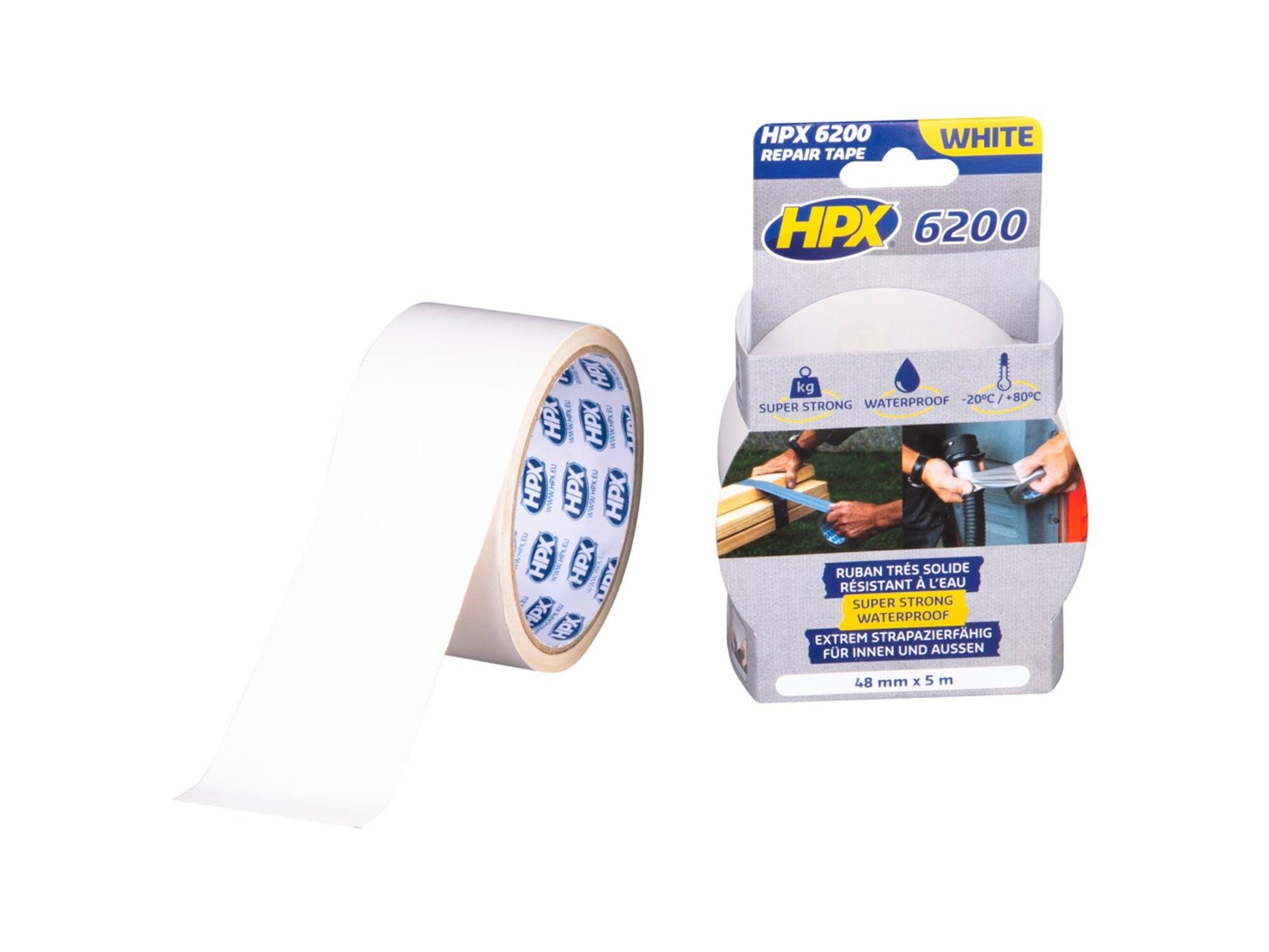 HPX Pantsertape wit 48MM X 5M 24st