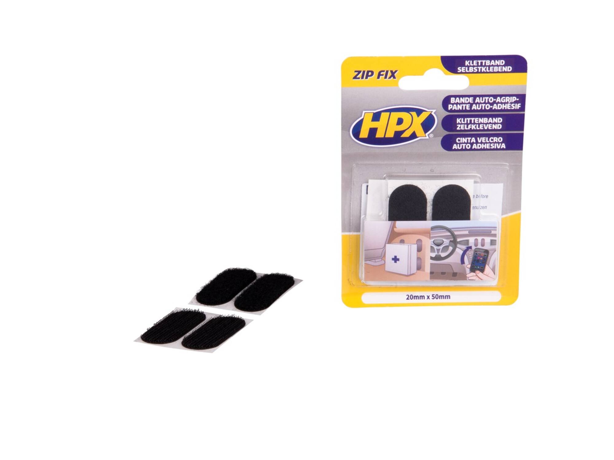 HPX Zip fix klittenband pads 20MM X 50M 20st