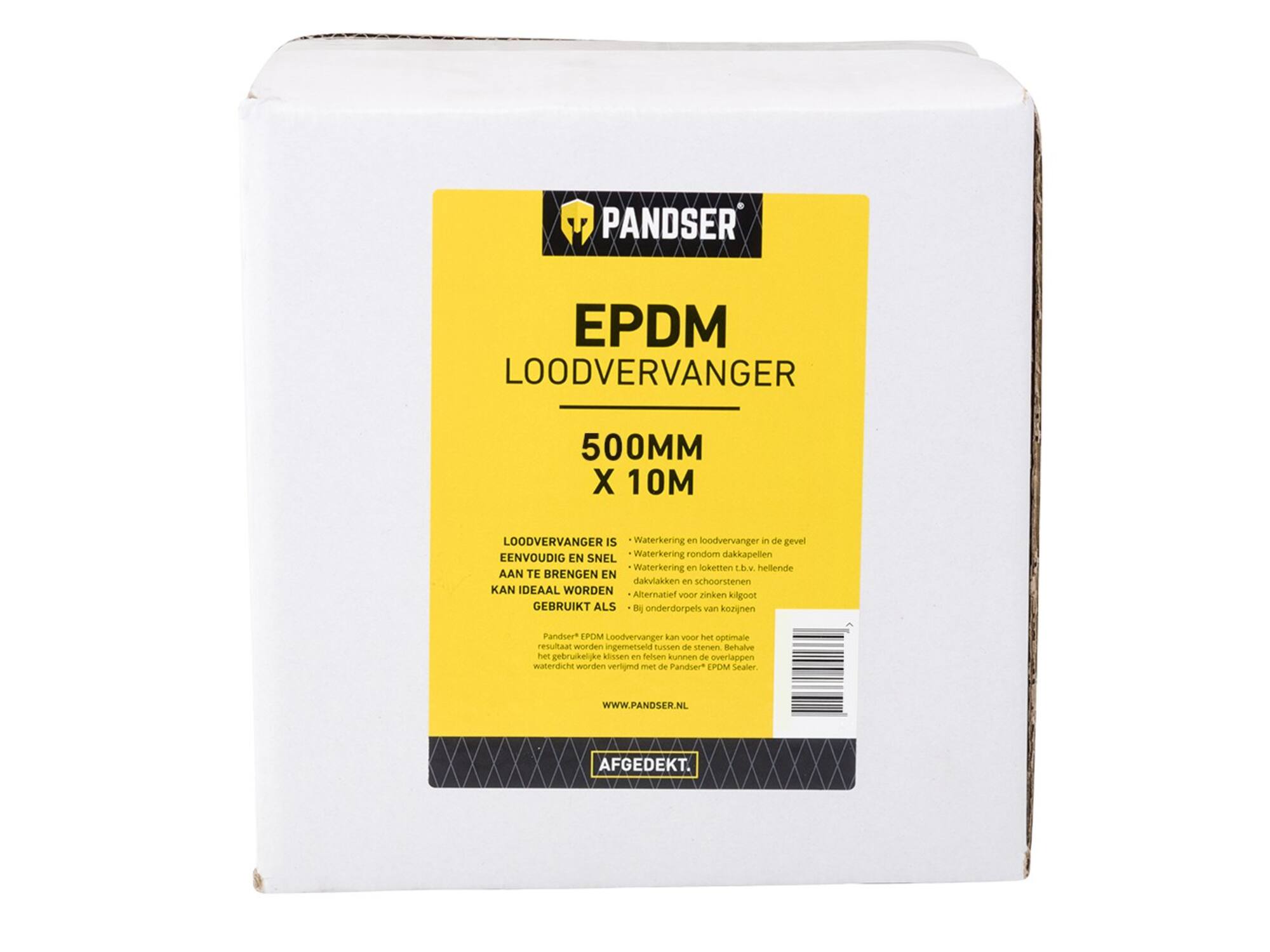 Pandser Loodvervanger EPDM zwart 10Mx500MM