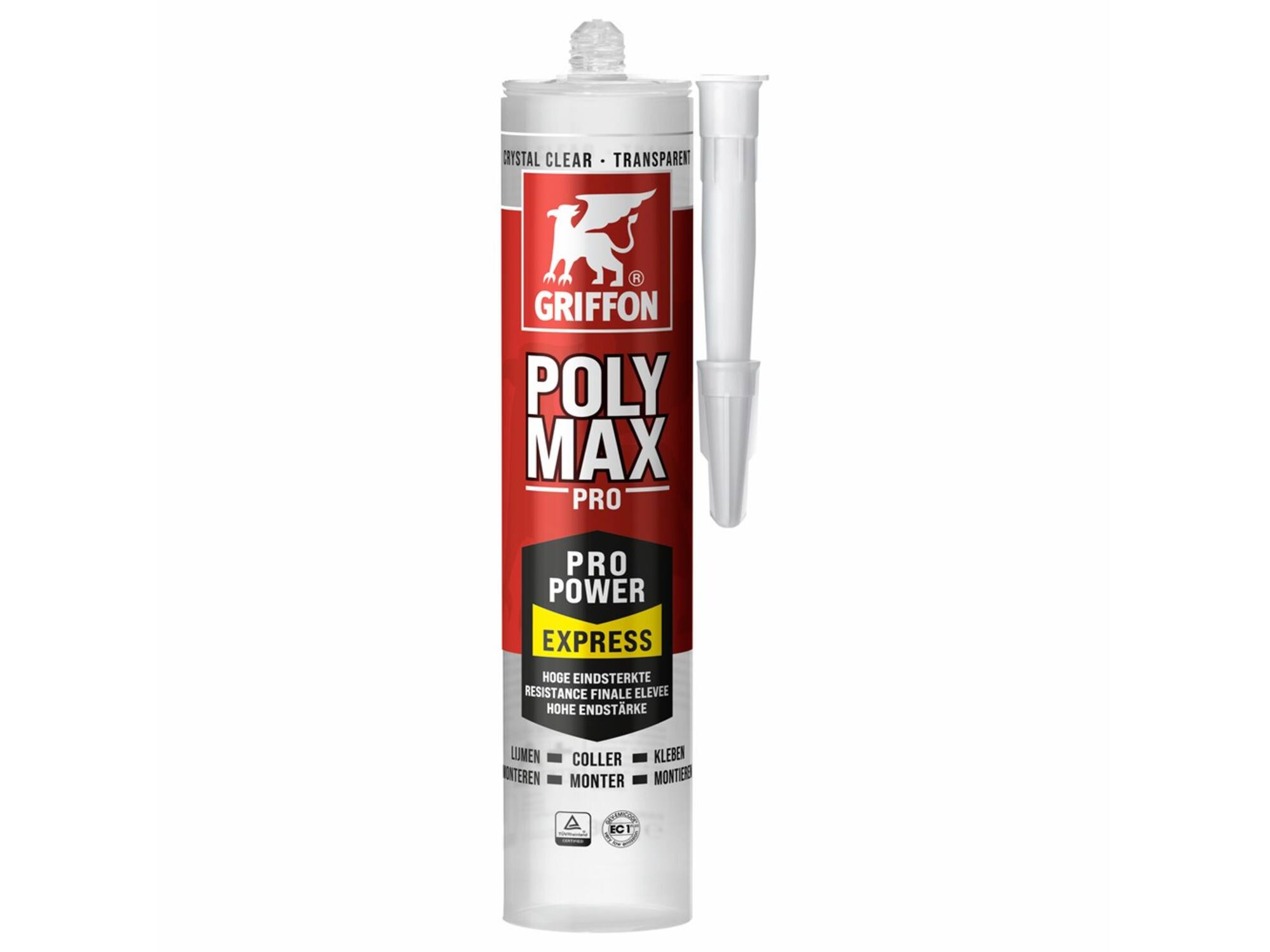 GRIFFON Montagelijm Polymax crystal clear PRO POWER EXPRESS 300 GRAM