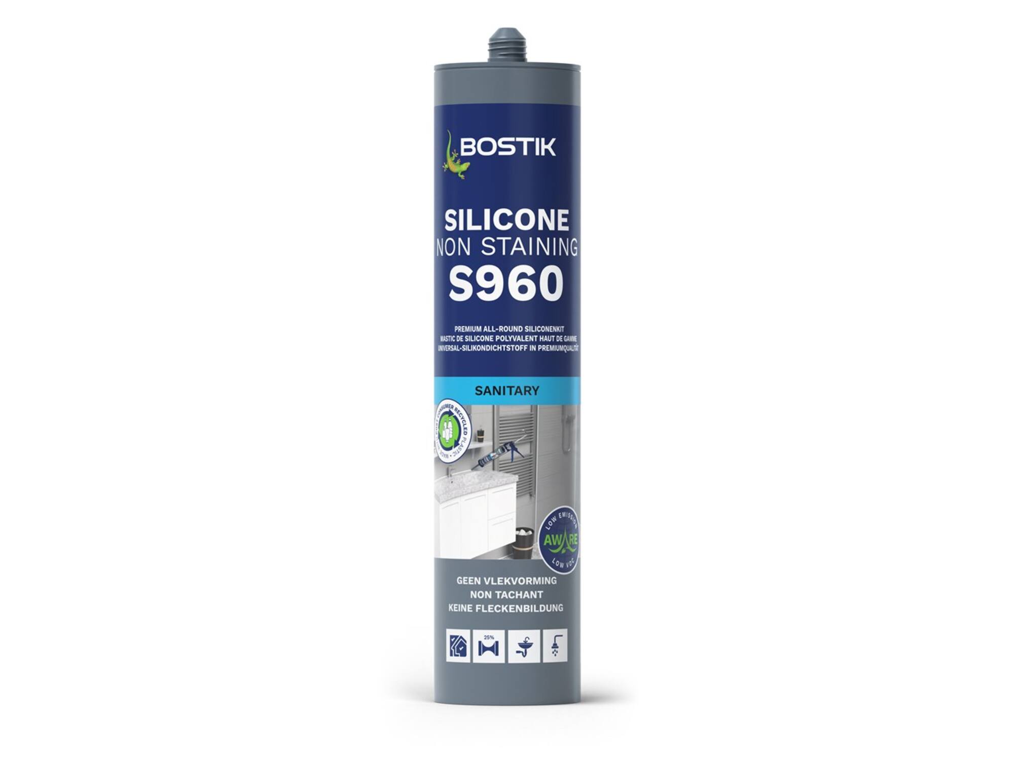 Bostik Siliconenkit wit silicone non staining 310 ML