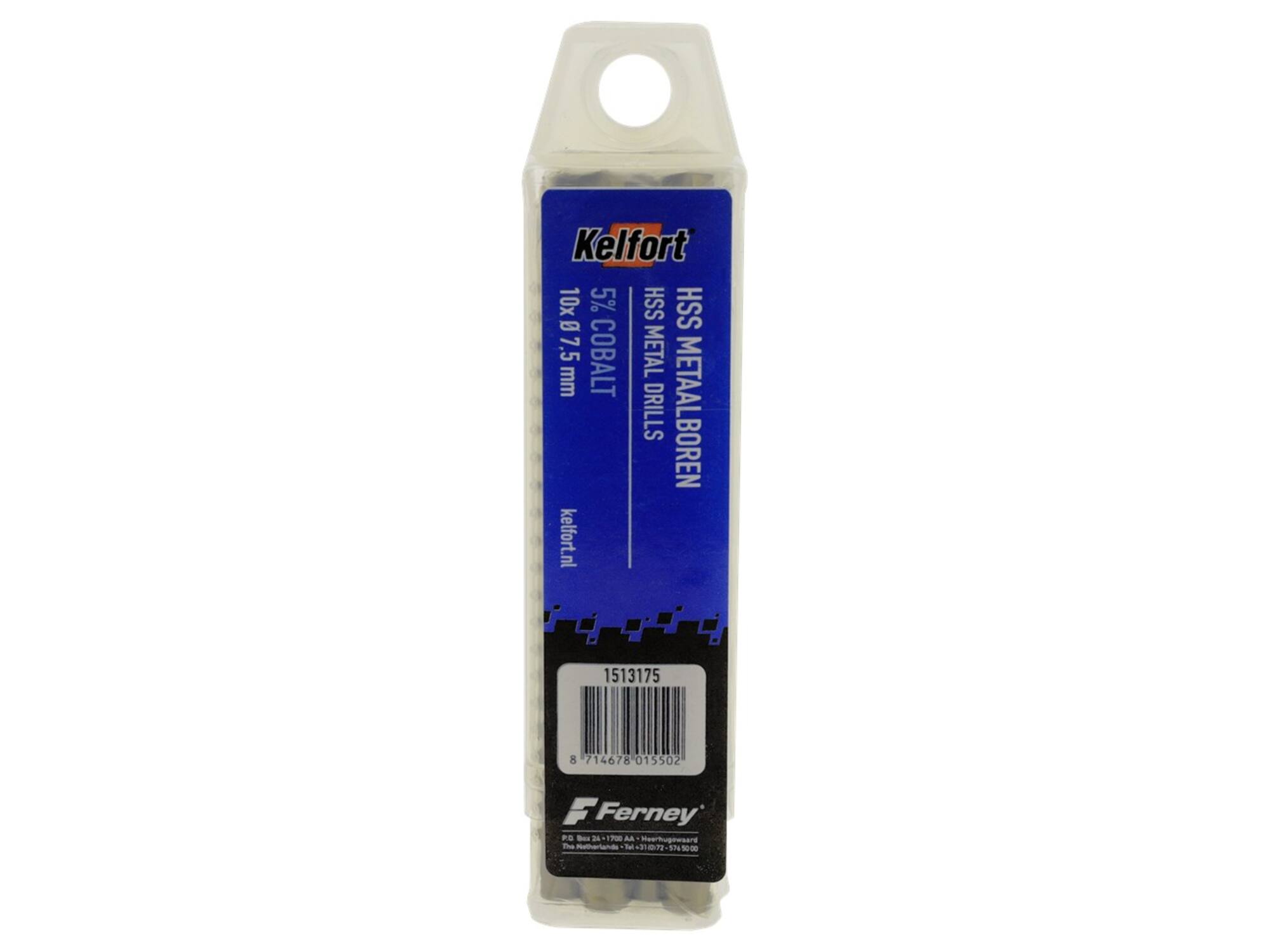 Kelfort Metaalboor HSS cobalt 7.5 mm 10 stuks
