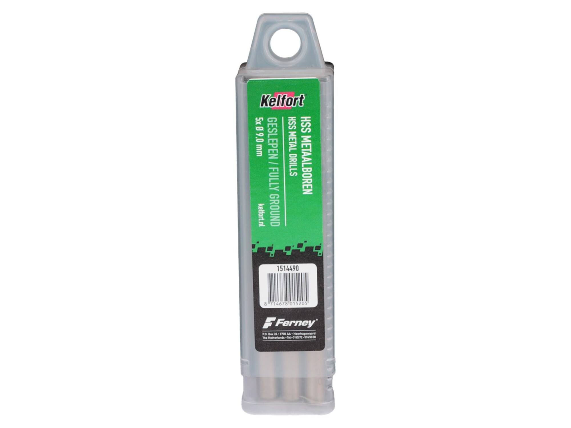Kelfort Metaalboor HSS geslepen 9.0 mm 5 stuks