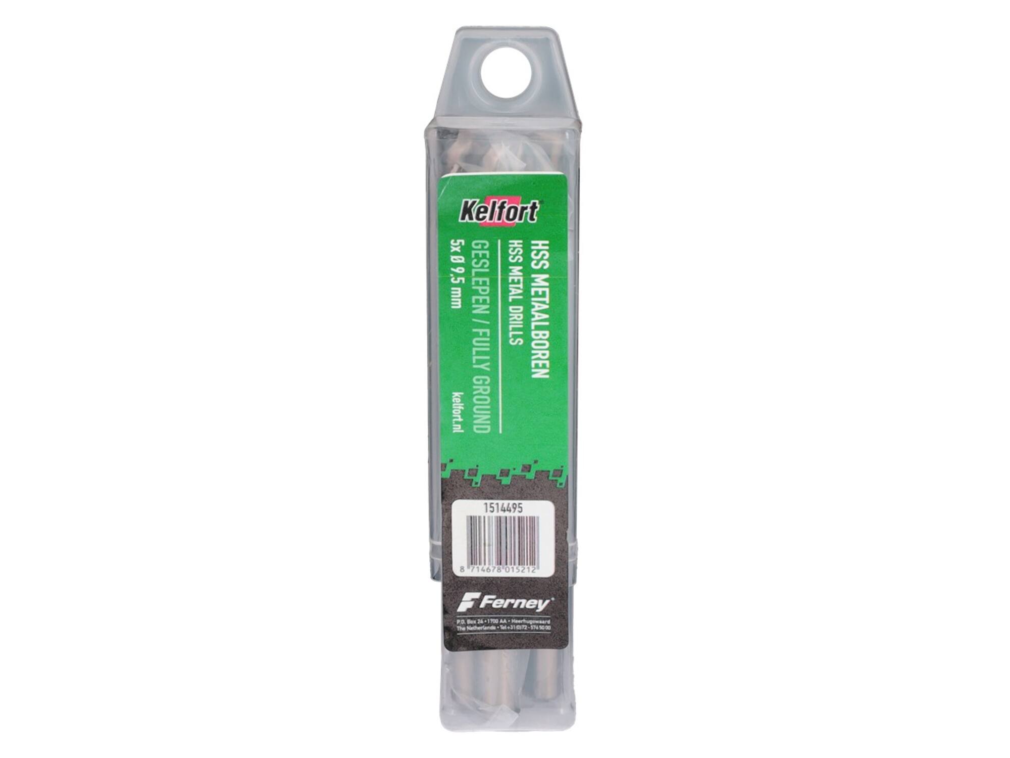 Kelfort Metaalboor HSS geslepen 9.5 mm 5 stuks