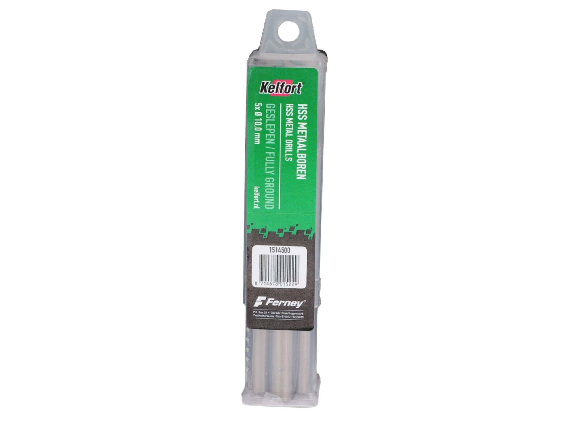 Kelfort Metaalboor HSS geslepen 10.0 mm 5 stuks