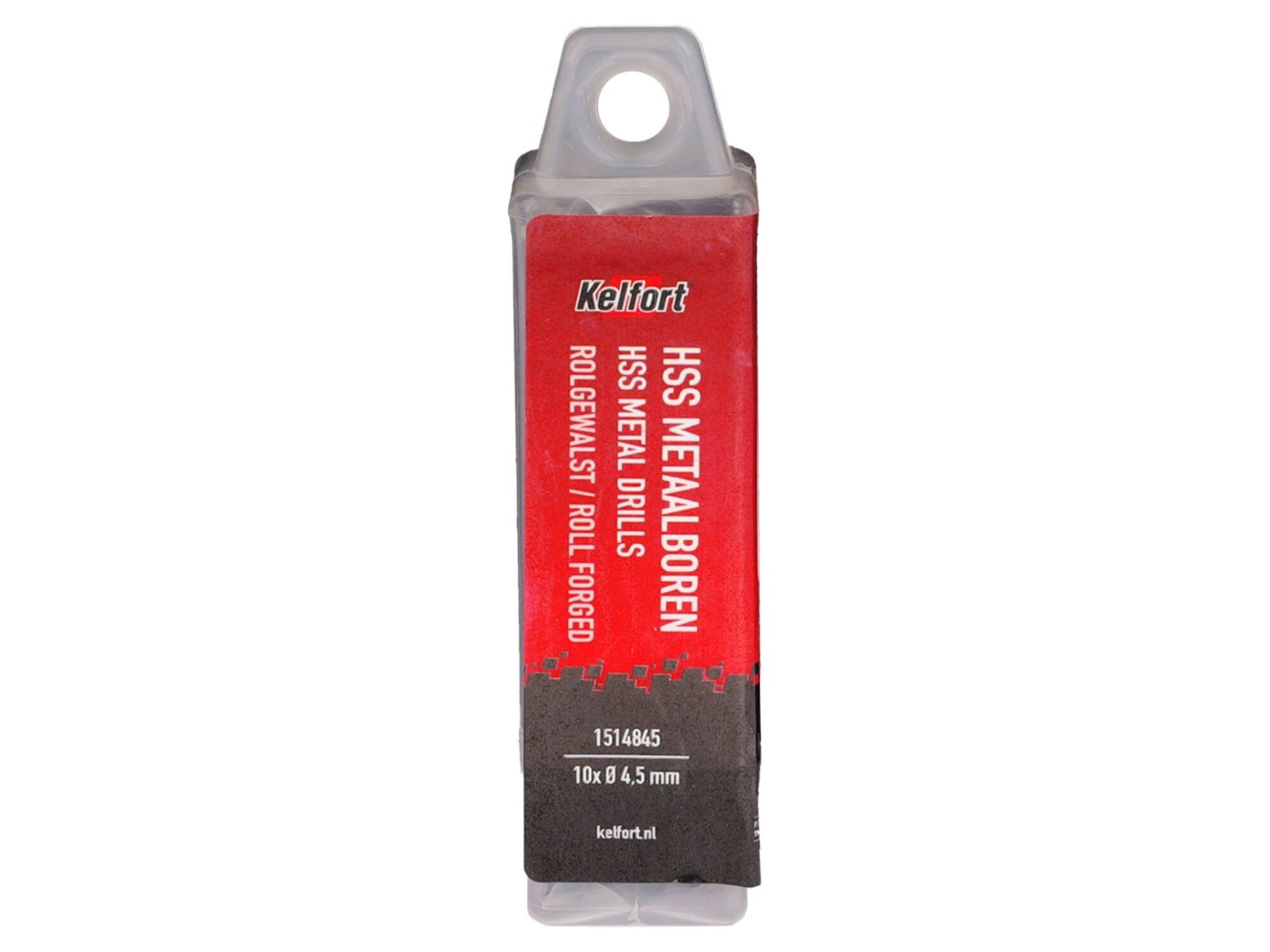 Kelfort Metaalboor HSS rolgewalst 4.5 mm 10 stuks