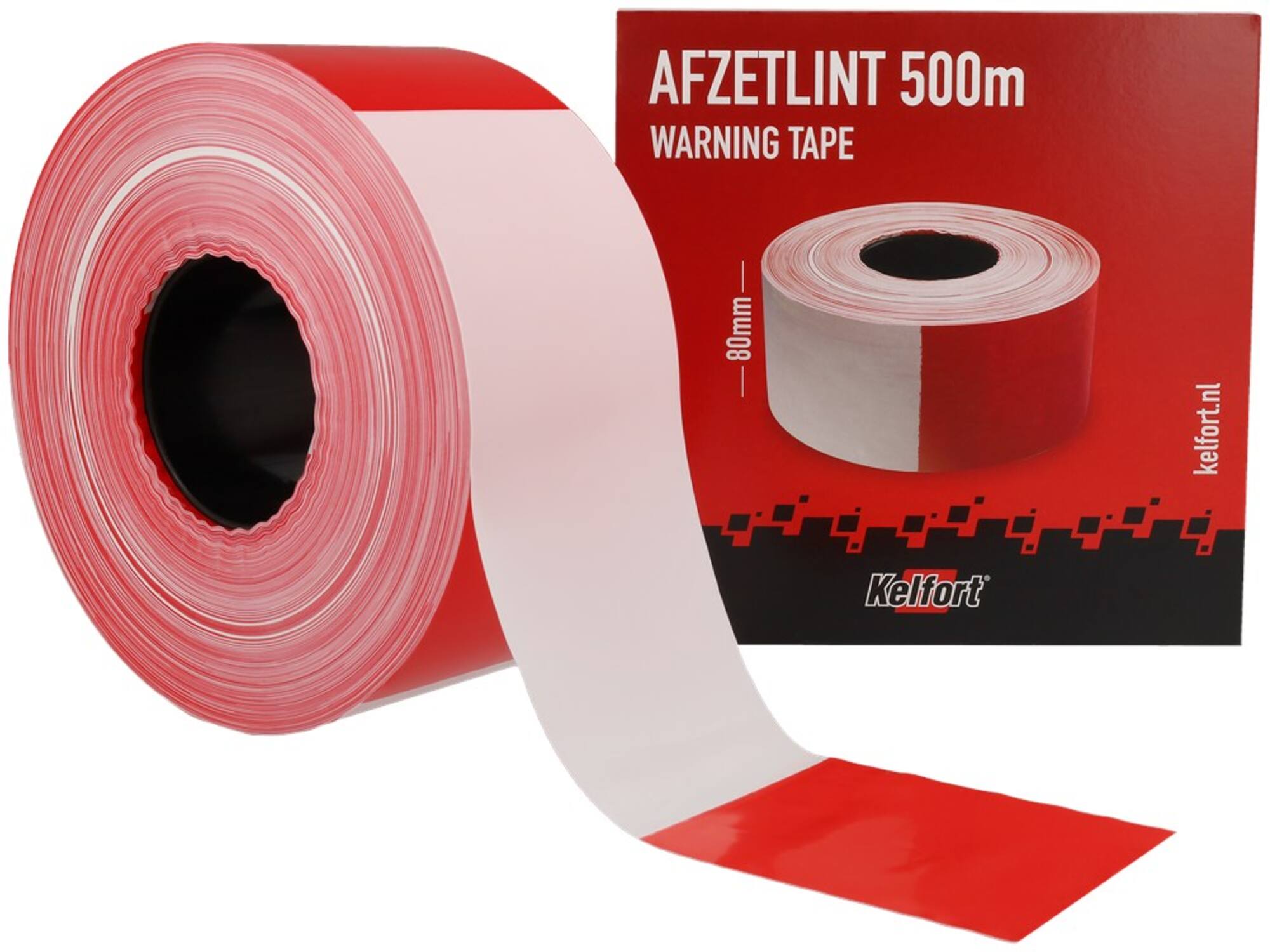 Kelfort Afzetlint rood/wit 500 meter