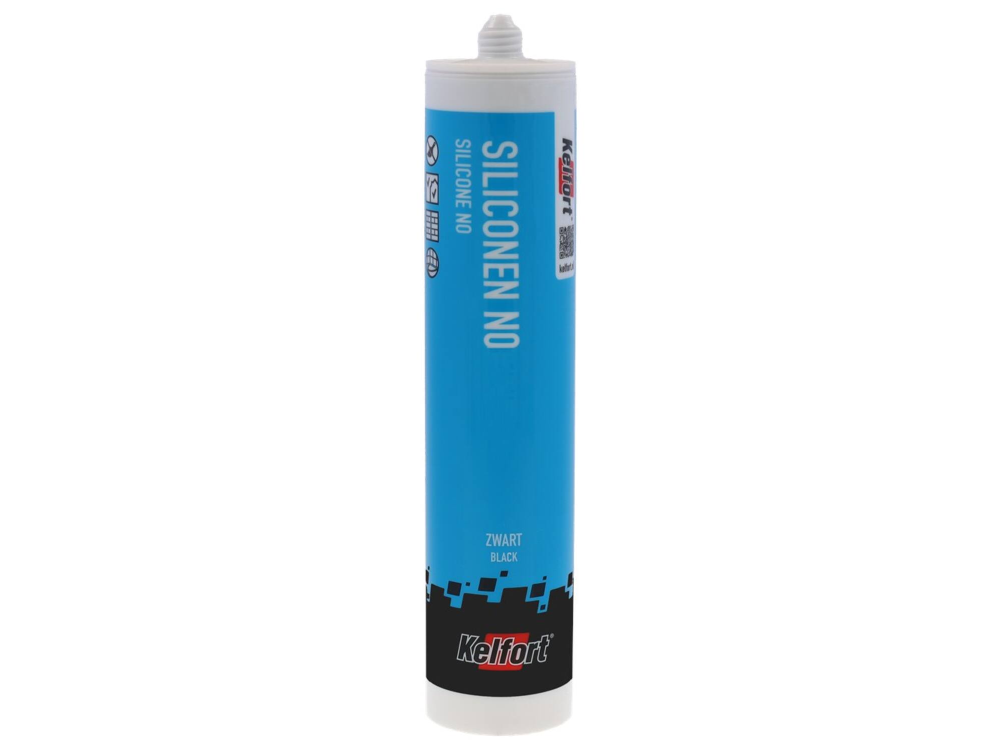 KELFORT Siliconenkit NO ZWART 310 ML