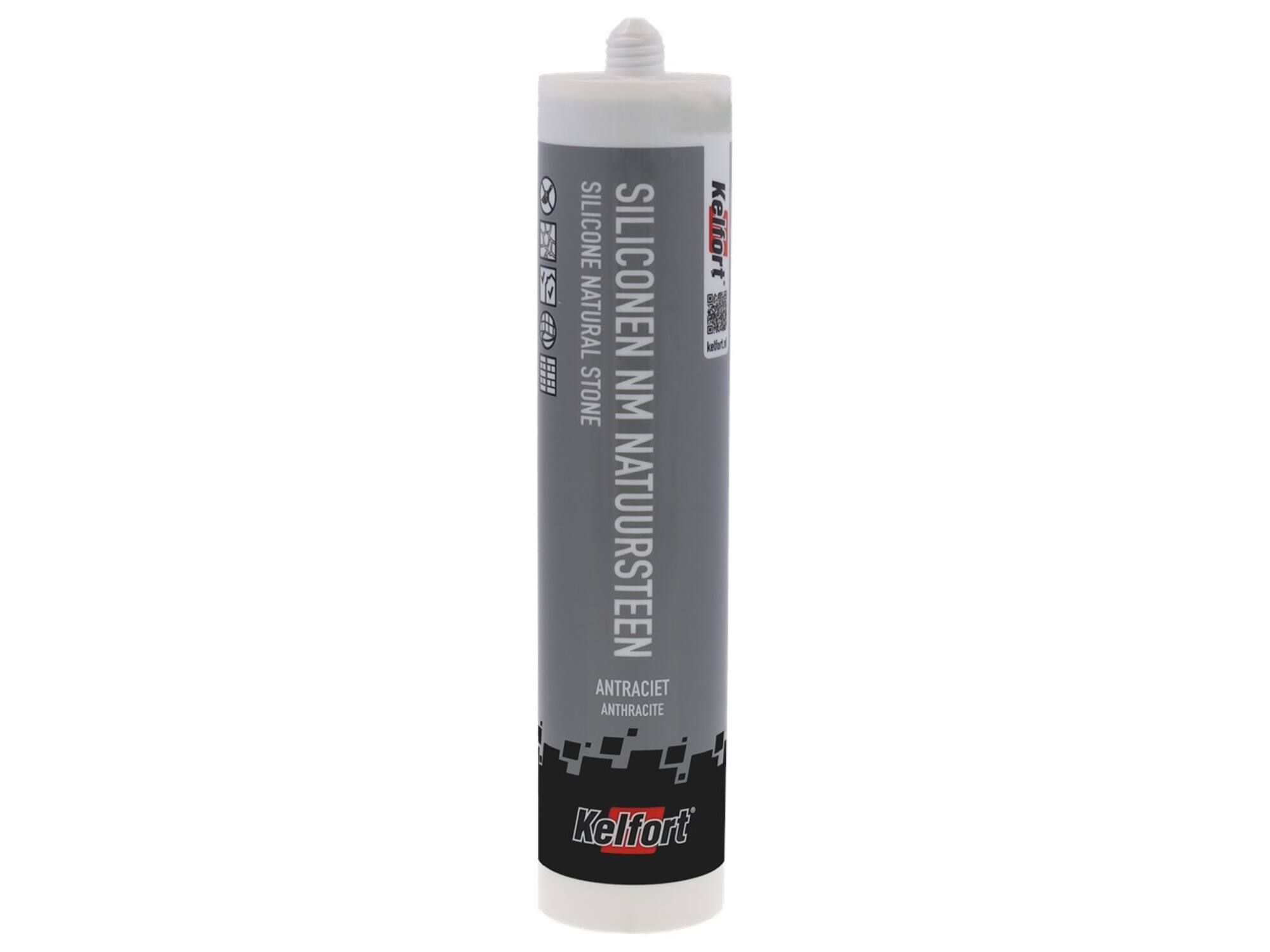 KELFORT Siliconenkit NM ANTRACIET 310 ML
