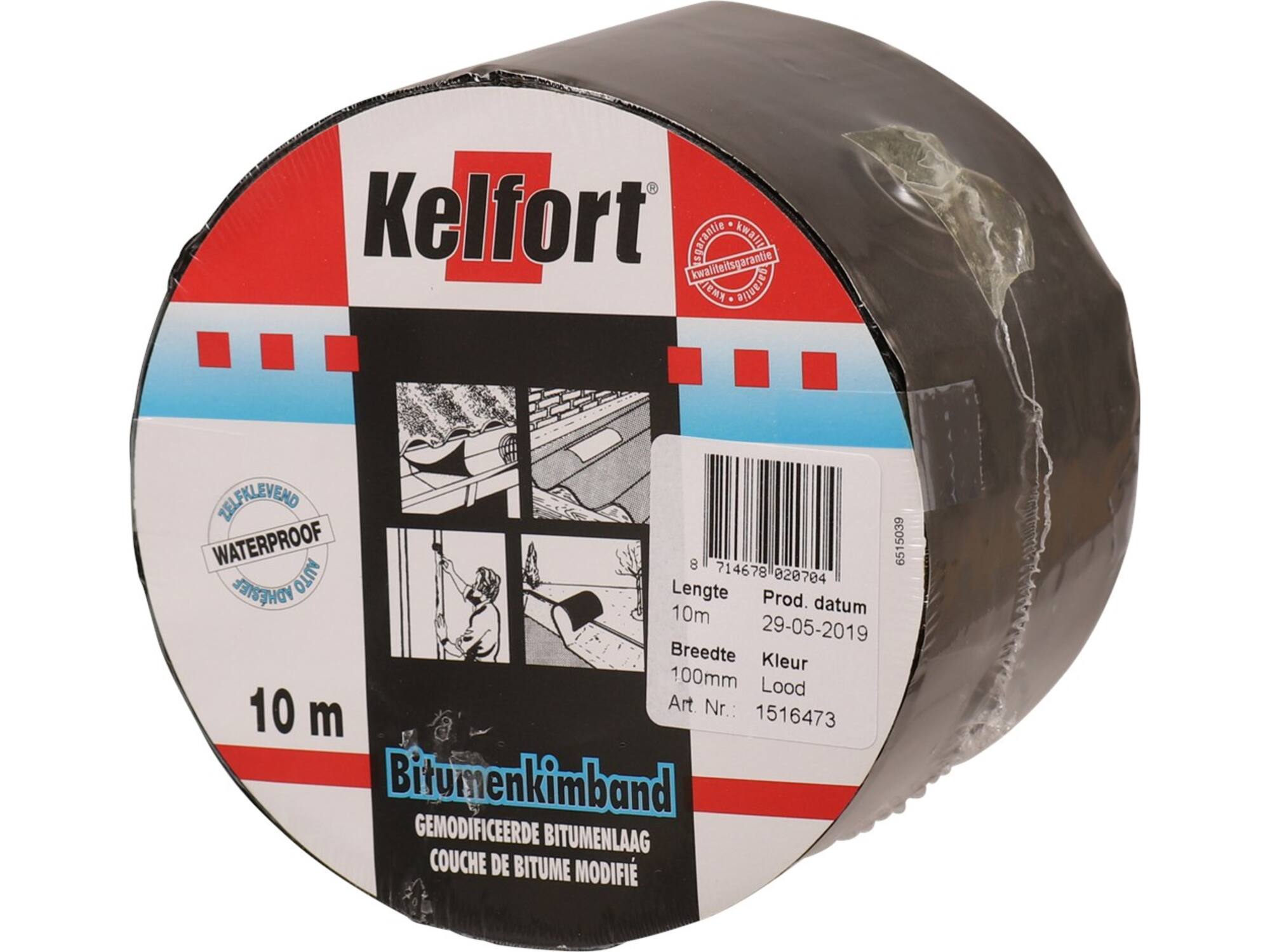 KELFORT Bitumenkimband LOODKLEUR 10MX100 MM