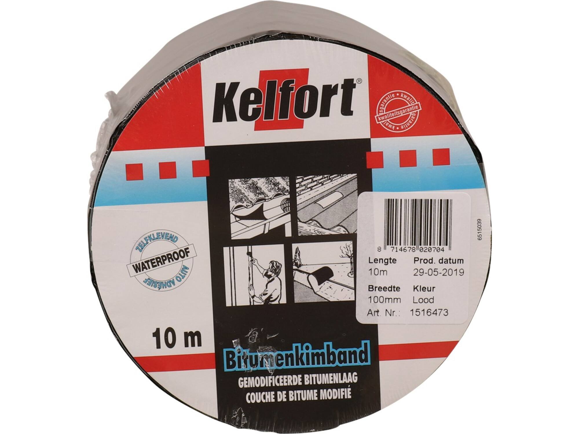 KELFORT Bitumenkimband LOODKLEUR 10MX100 MM