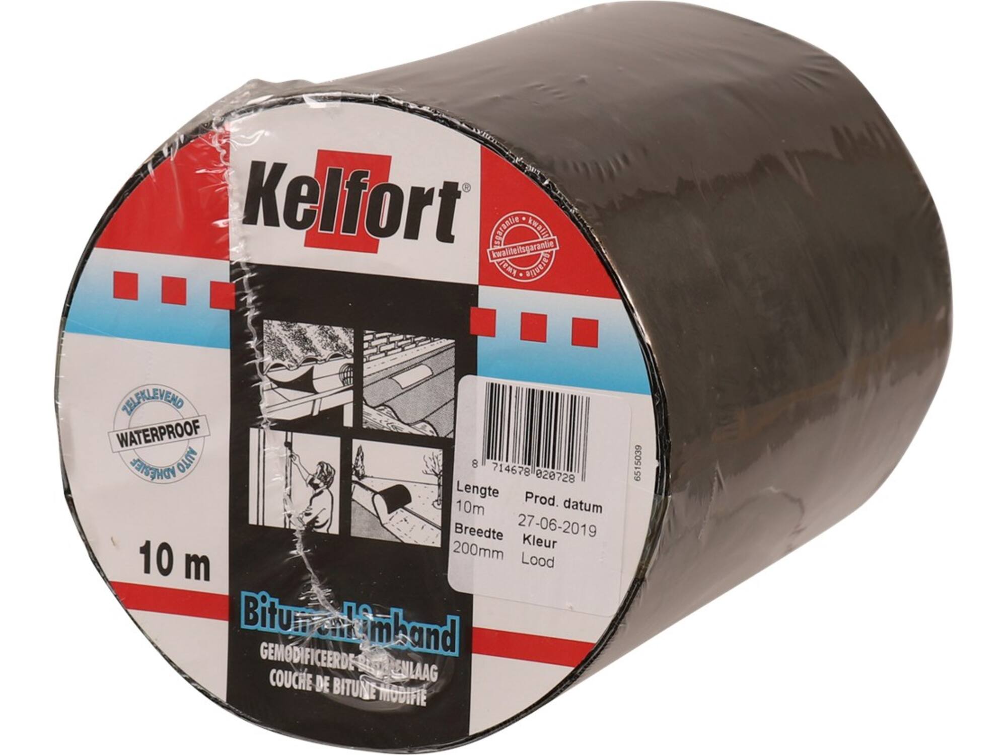 KELFORT Bitumenkimband LOODKLEUR 10MX200 MM