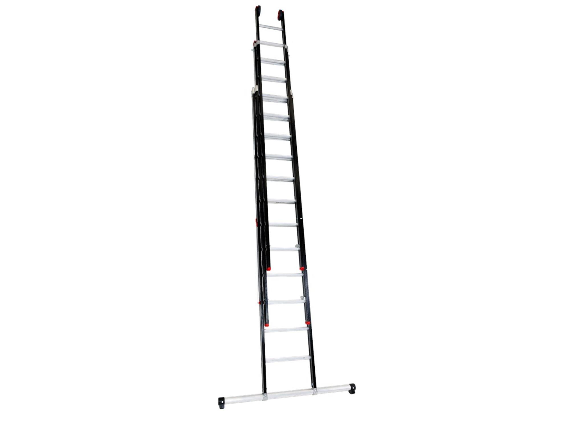 Kelfort Reformladder zwart gecoat met stabilisatiebalk 3X12 TR