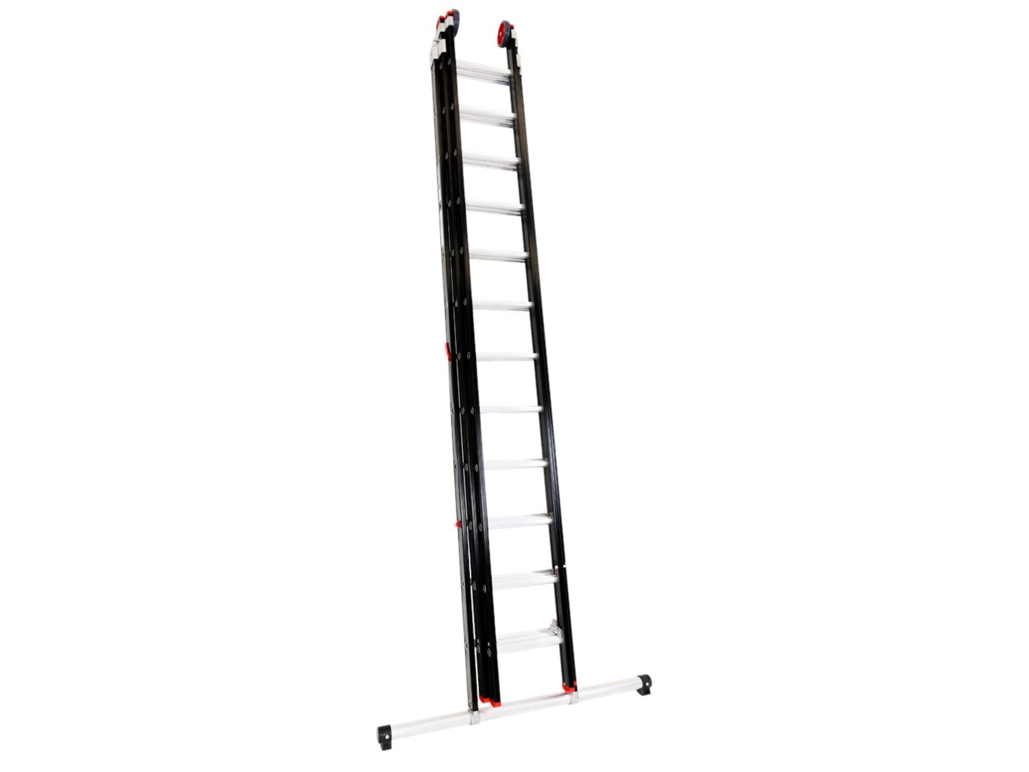 Kelfort Reformladder zwart gecoat met stabilisatiebalk 3X12 TR