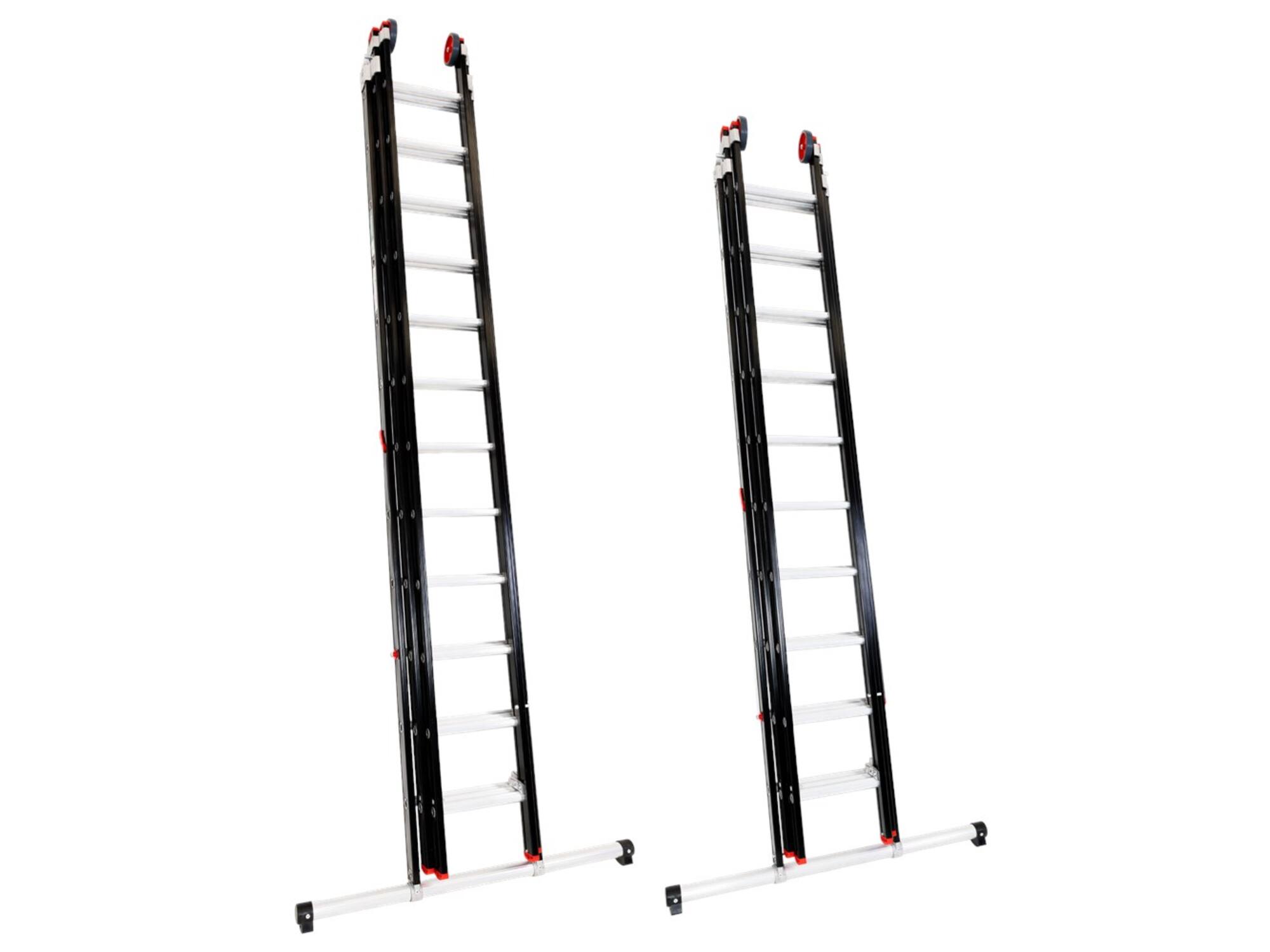 Kelfort Reformladder zwart gecoat met stabilisatiebalk 3X12 TR