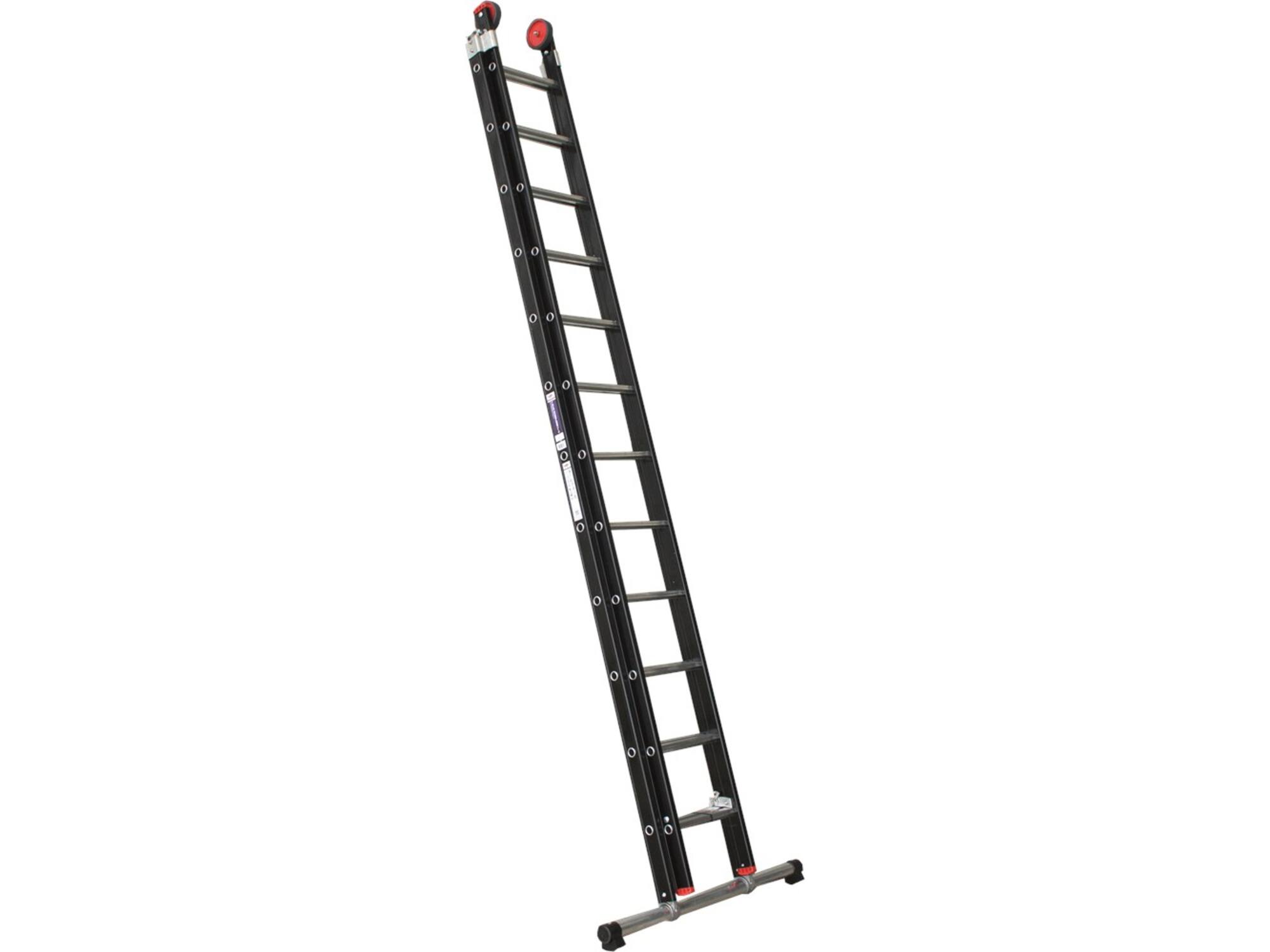 KELFORT Reformladder zwart gecoat MET STABILISATIEBALK 2X10 TRE