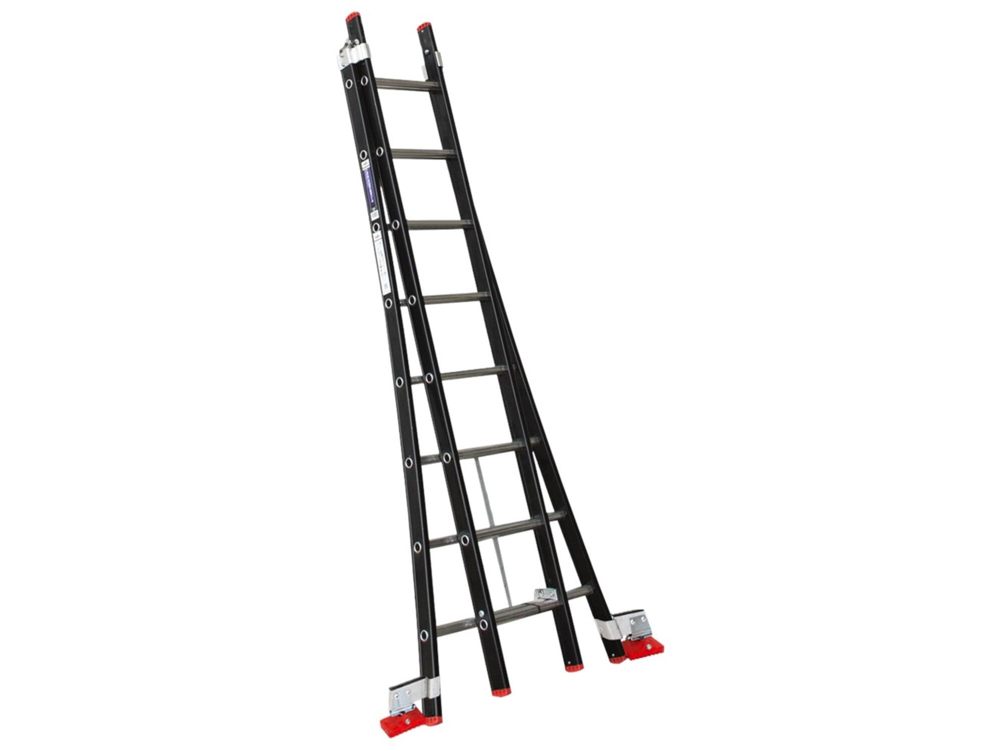 KELFORT Reformladder zwart gecoat MAGNUS 2X8 TREDEN