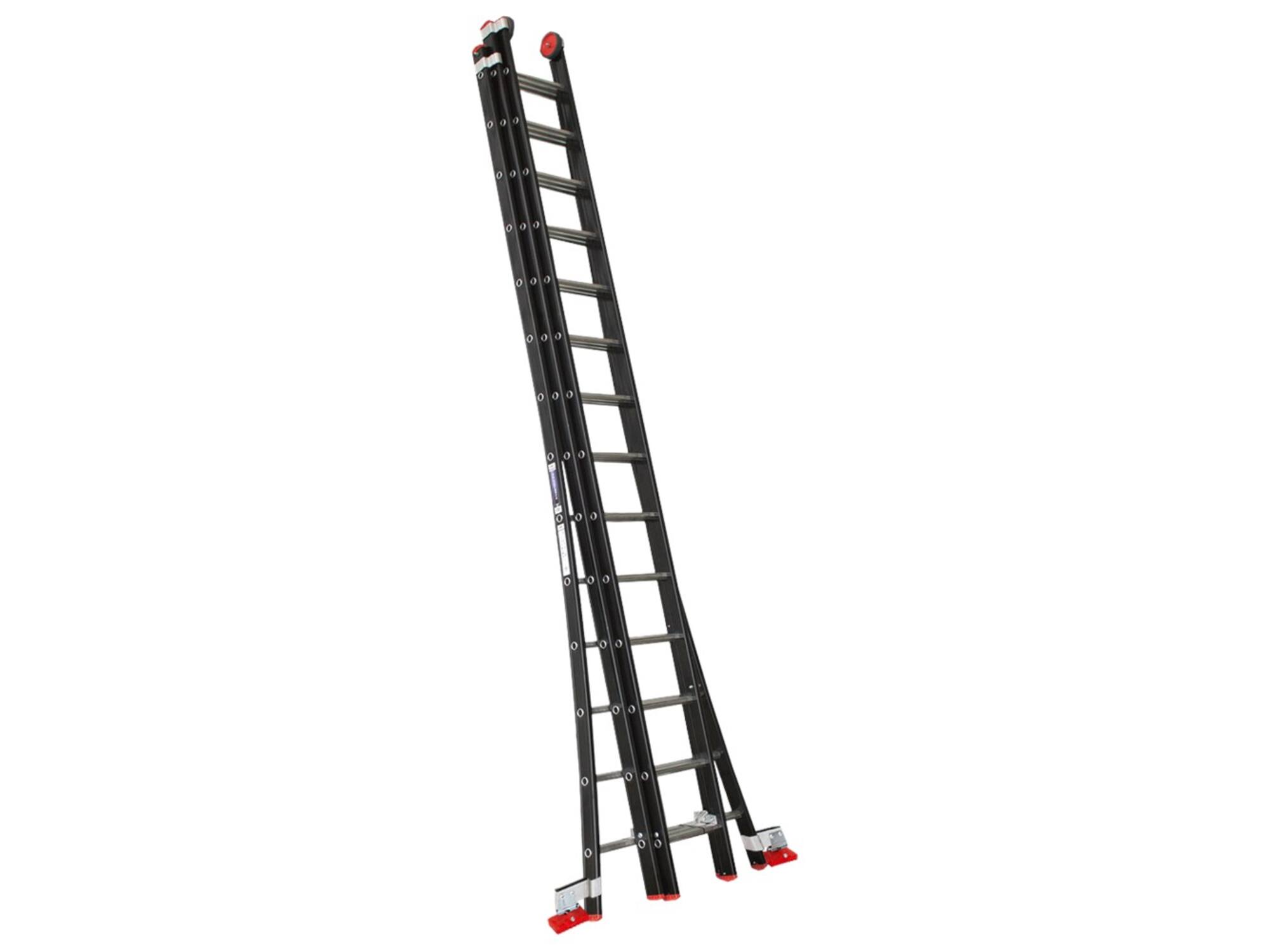 KELFORT Reformladder zwart gecoat met gevelrol MAGNUS 3X14 TREDE