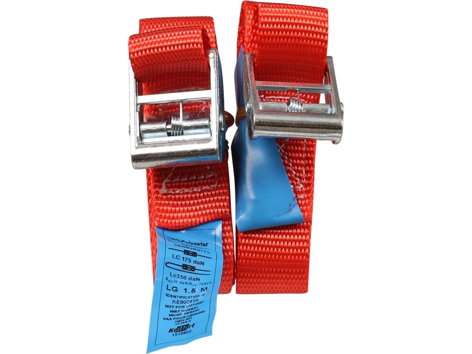 Kelfort Spanband rood met klemgesp 25 mm X1,5 meter