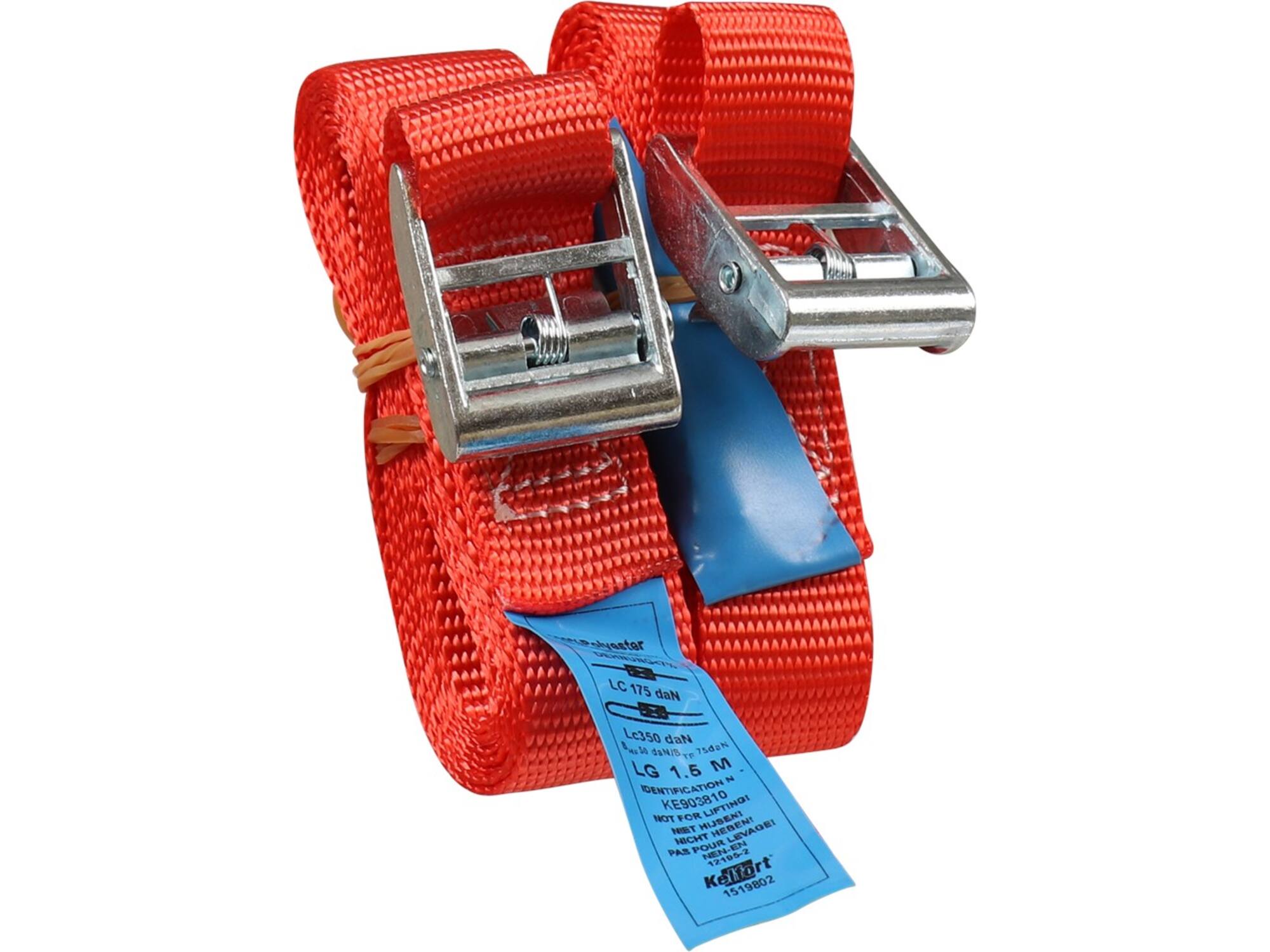 Kelfort Spanband rood met klemgesp 25 mm X1,5 meter