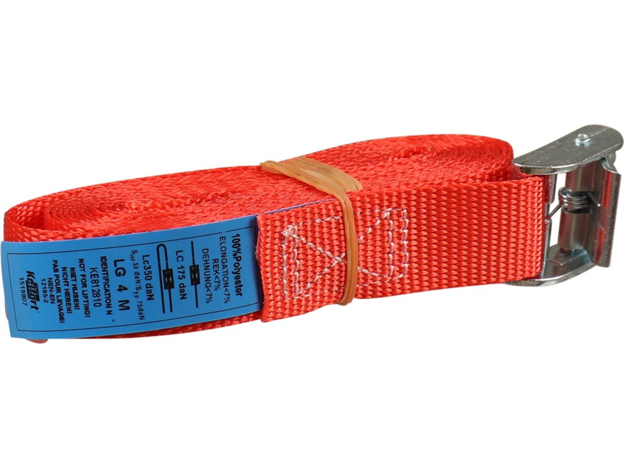 Kelfort Spanband rood met klemgesp 25 mm X4.0 meter