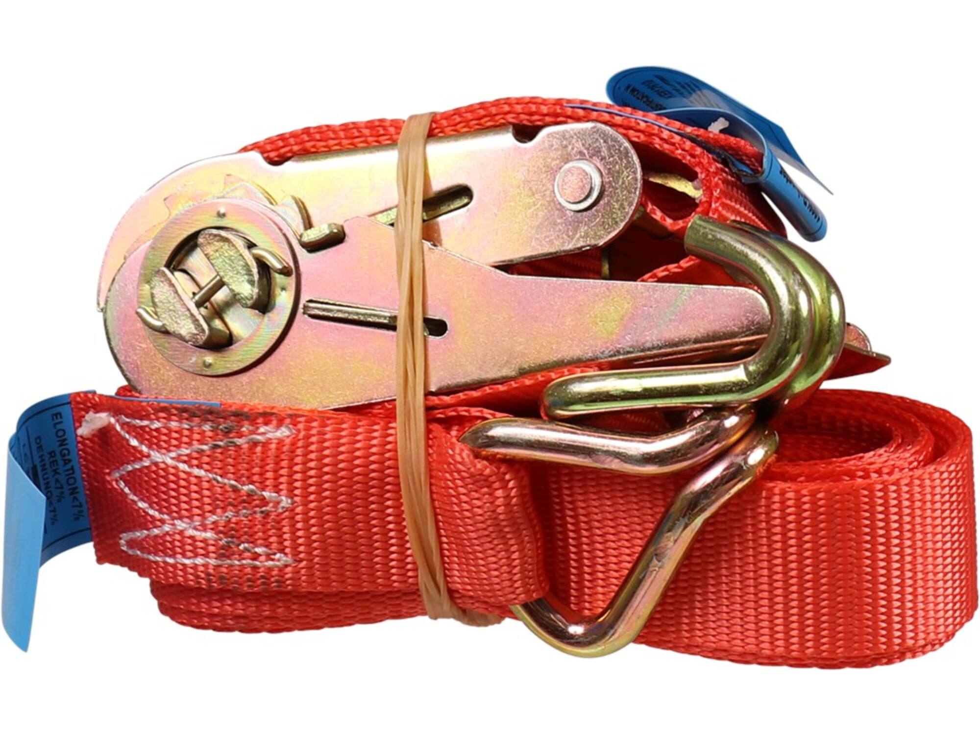 Kelfort Spanband rood met ratel en haken 700 kg 25 mm X5,0 meter