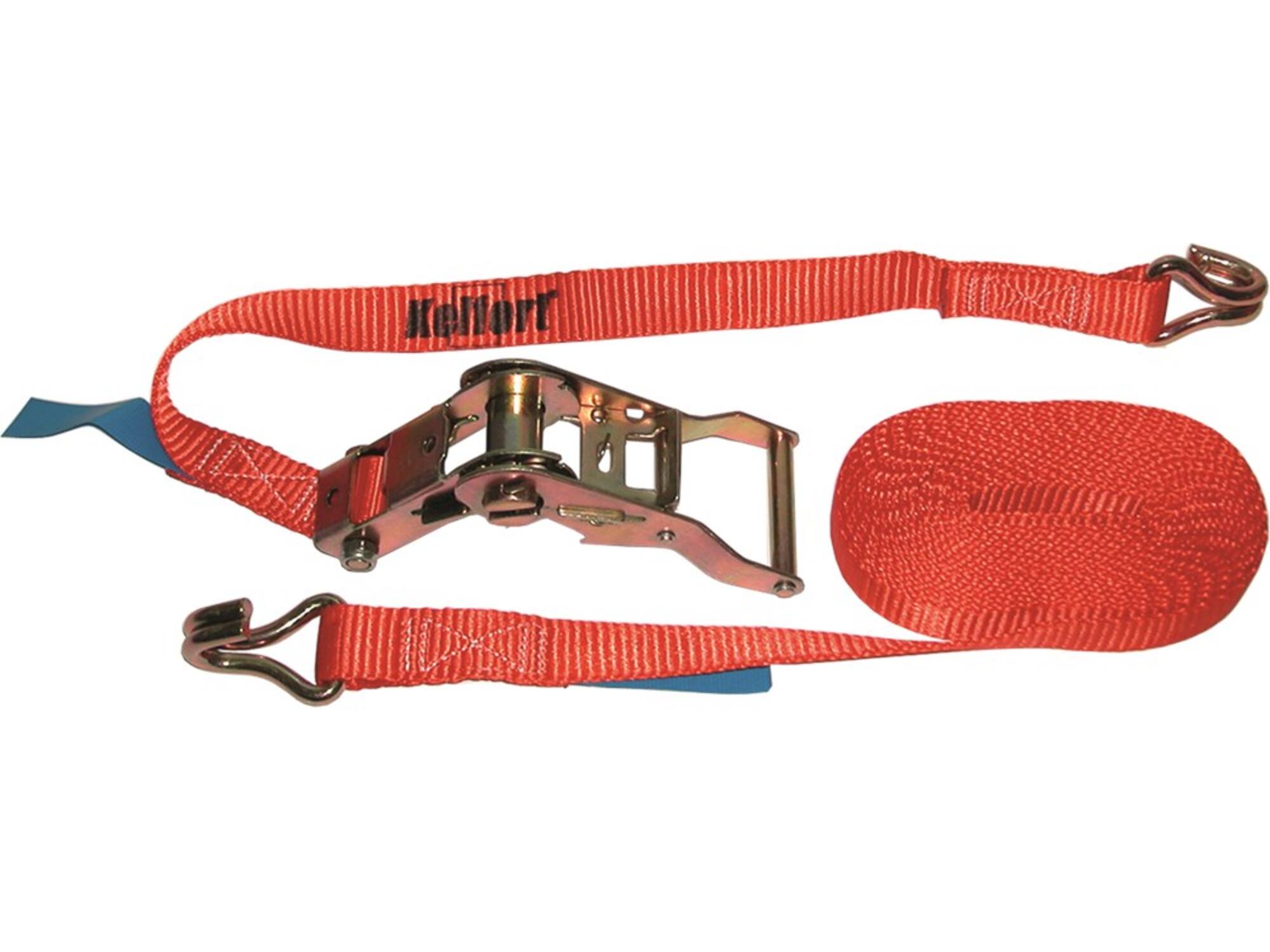 Kelfort Spanband rood met ratel en haken 3000 kg 35 mm X5,0 meter