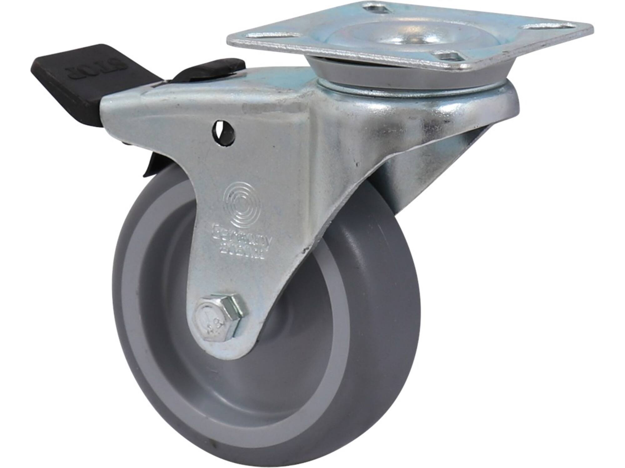 KELFORT Zwenkwiel met plaat en rem 60 KG 75 MM