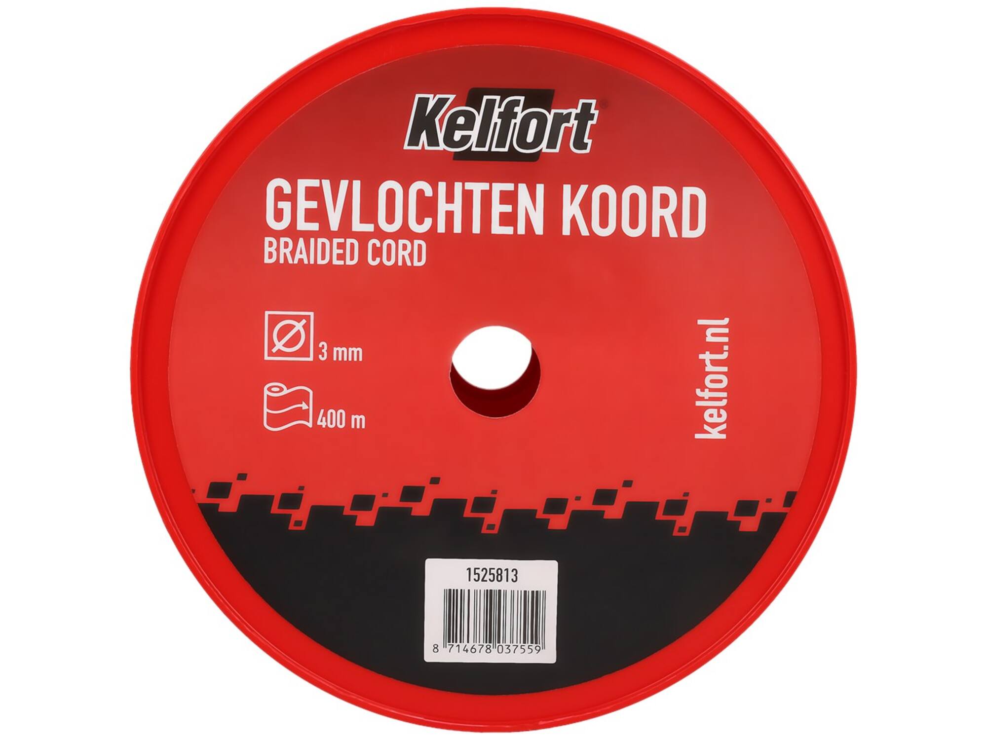 Kelfort Koord gevlochten wit 3 MM