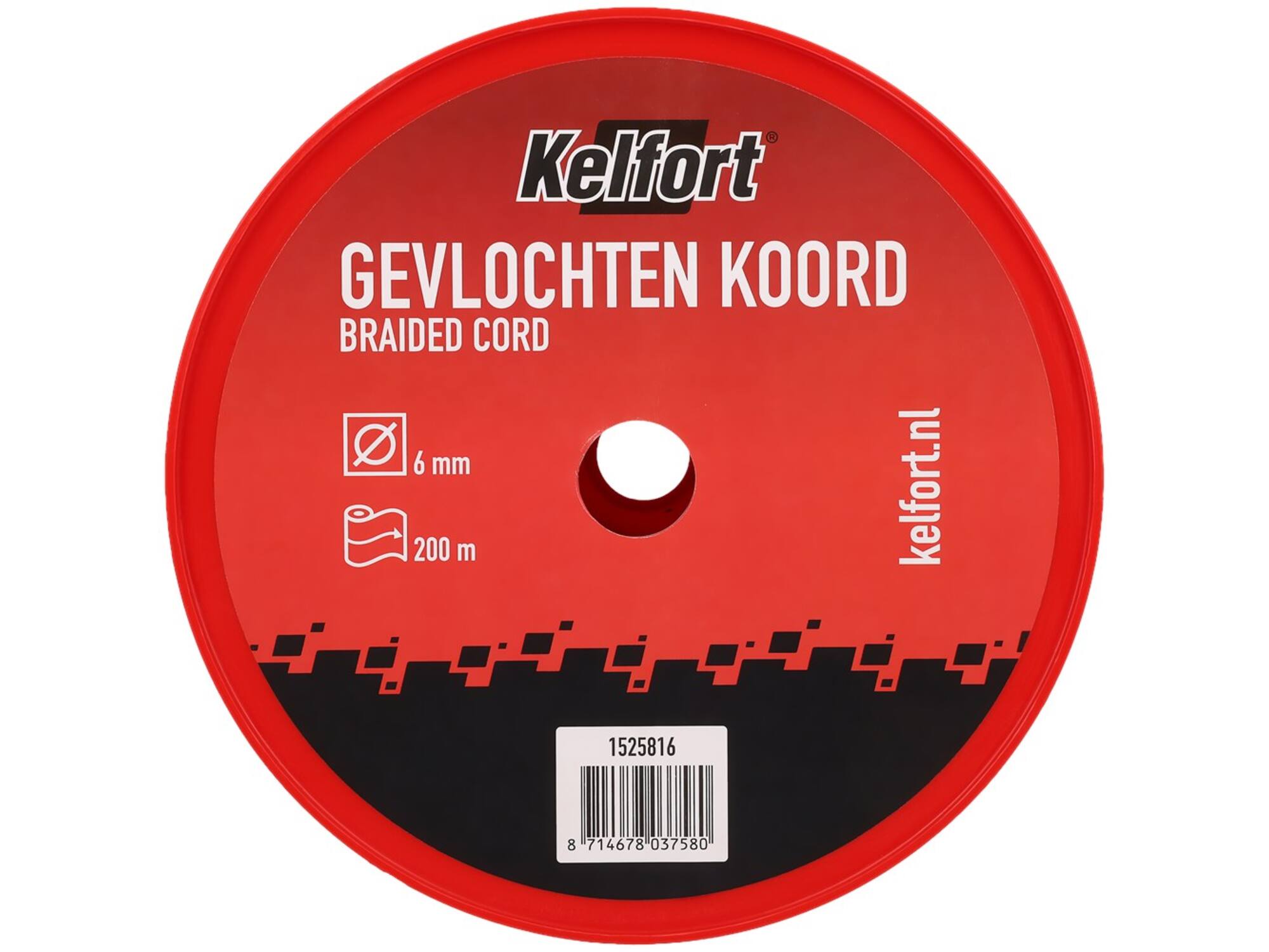 Kelfort Koord gevlochten wit 6 MM