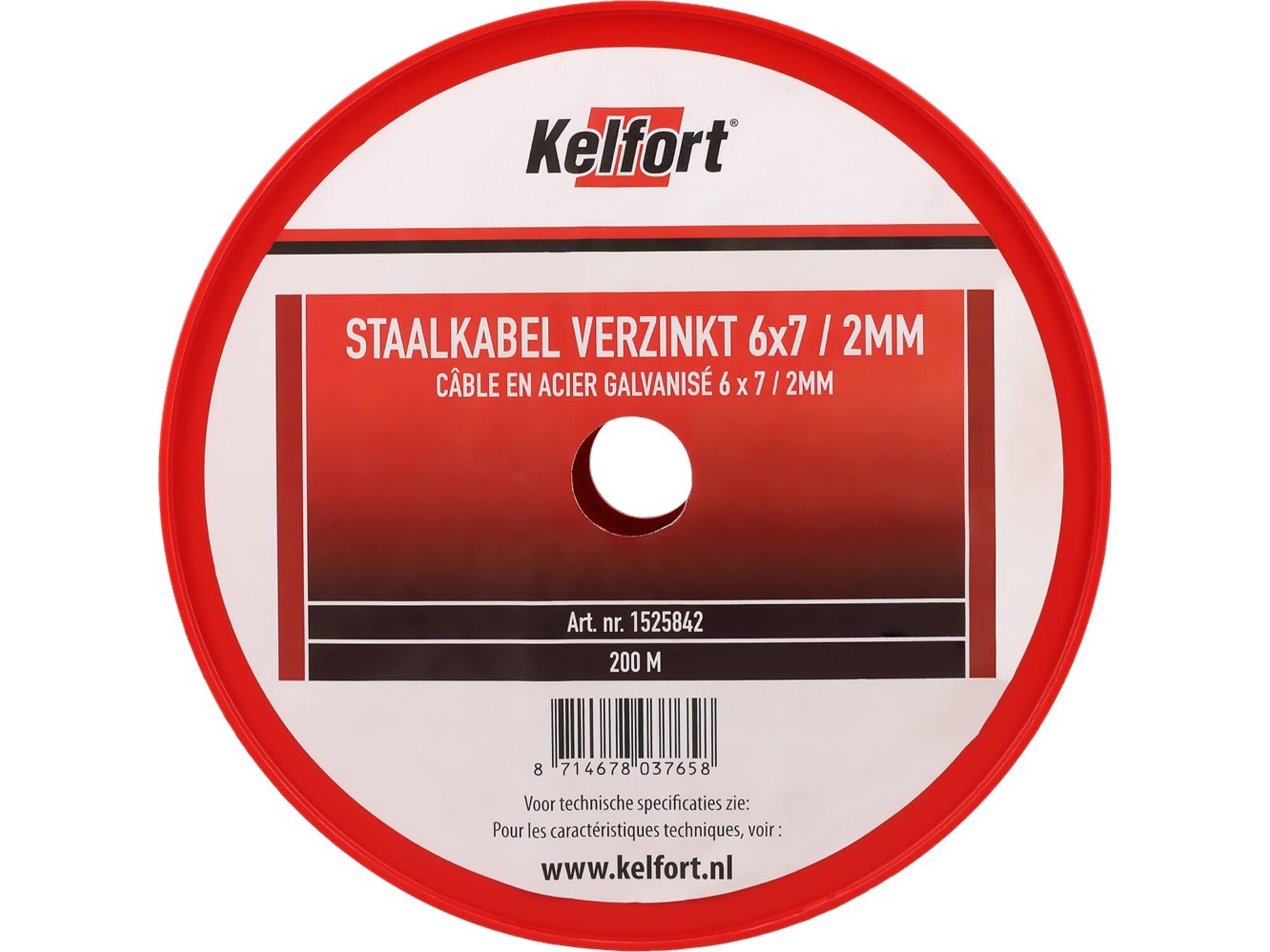 Kelfort Staalkabel geg 6x7 2 MM 200 meter