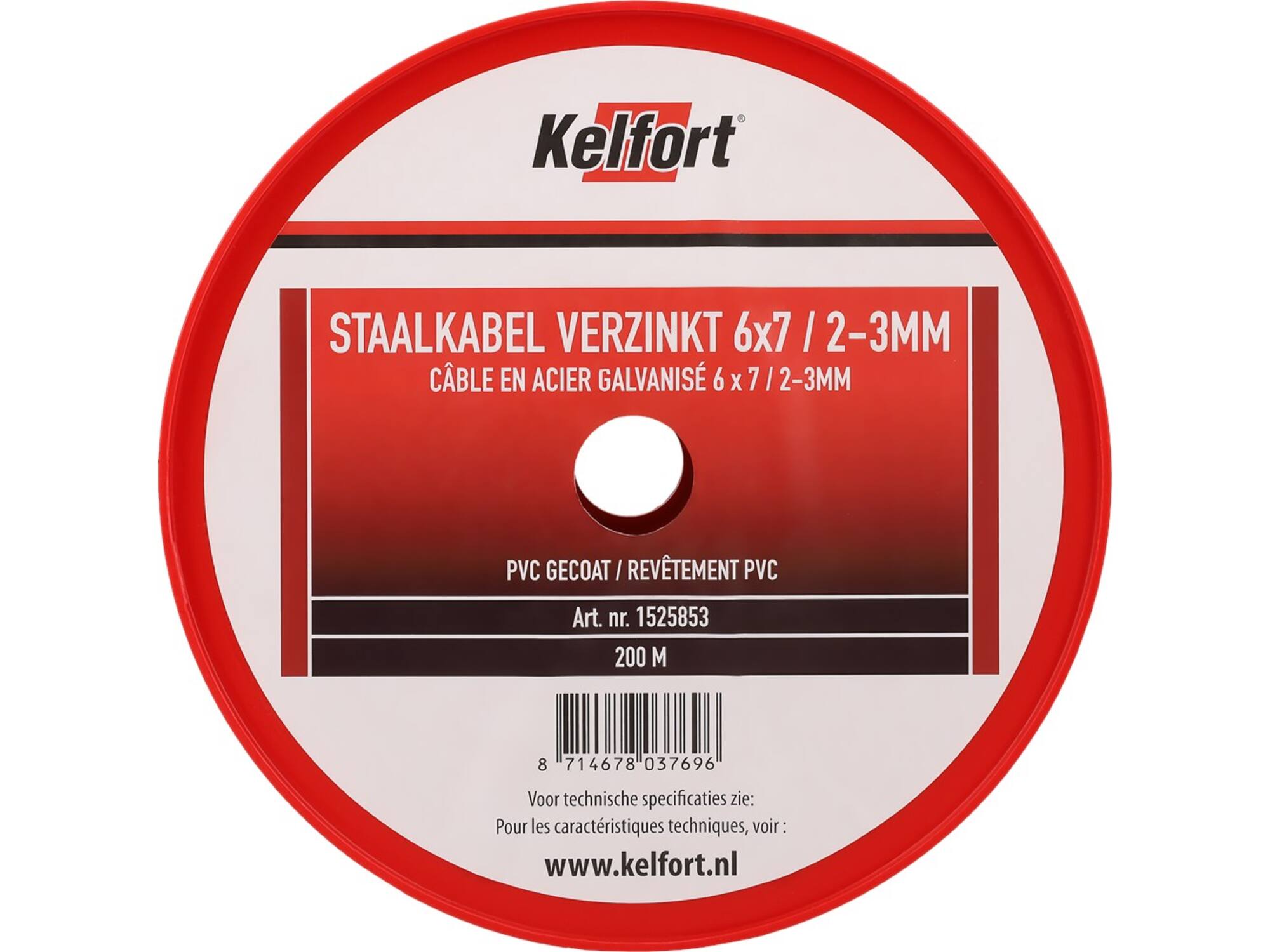 Kelfort Staalkabel geg 6x7 pvc gecoat 2-3 MM