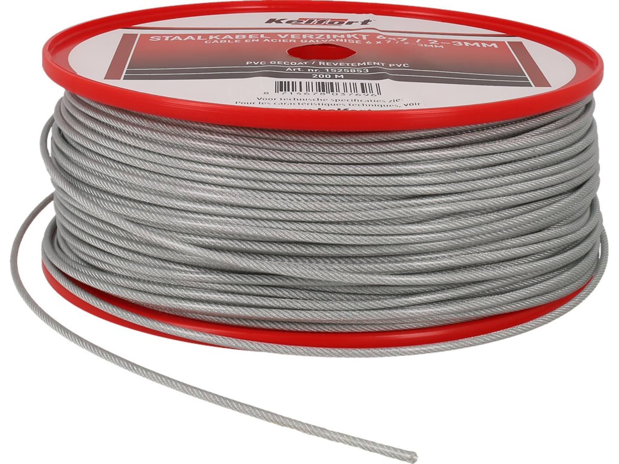Kelfort Staalkabel geg 6x7 pvc gecoat 2-3 MM