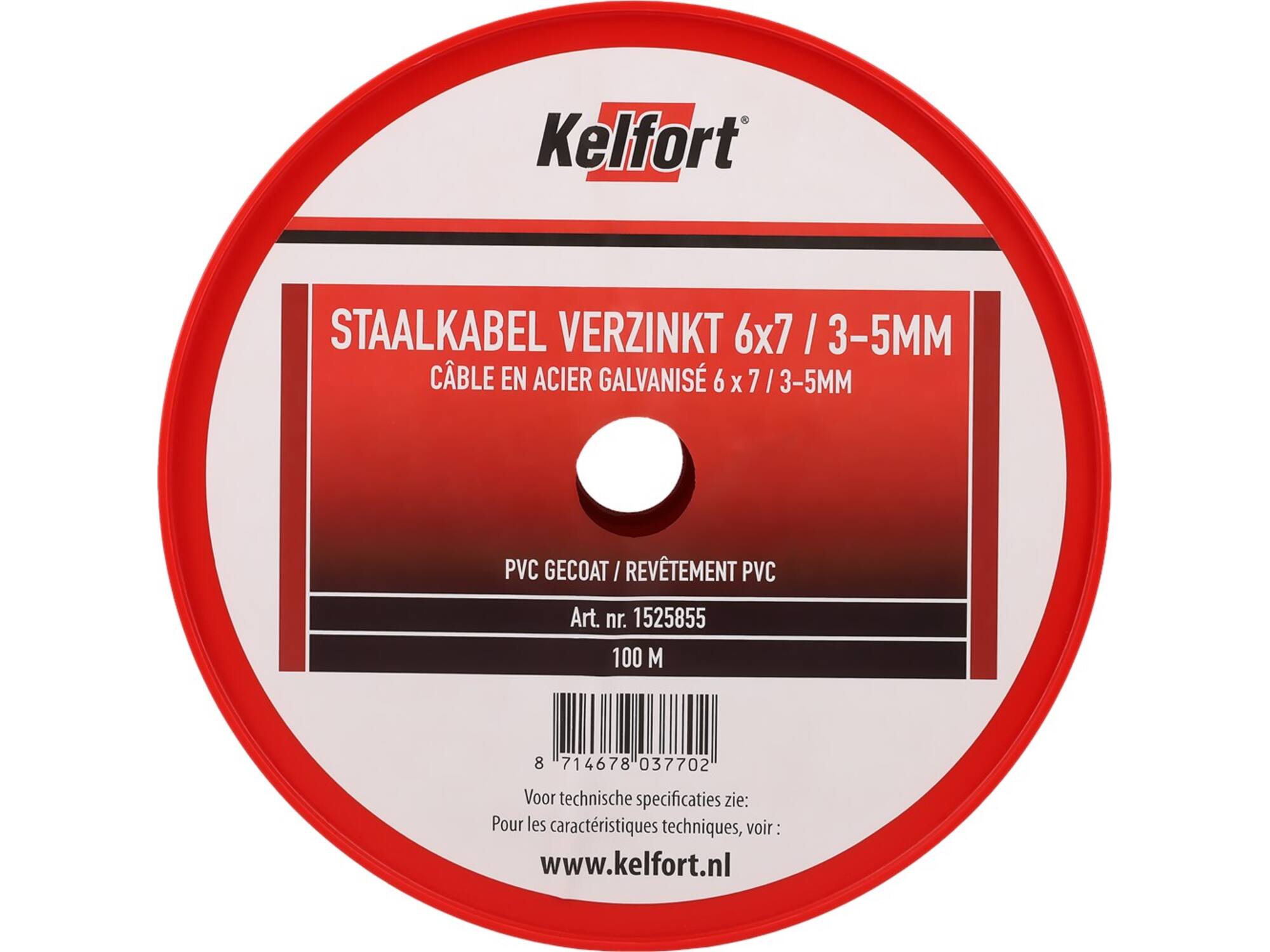 Kelfort Staalkabel geg 6x7 pvc gecoat 3-5 MM