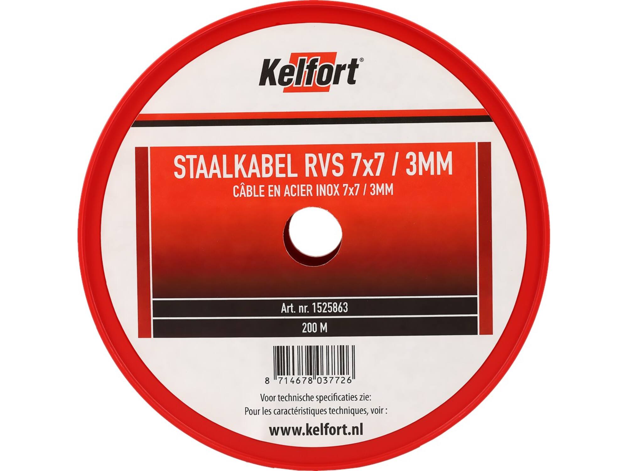 Kelfort Staalkabel RVS 7x7 3 MM
