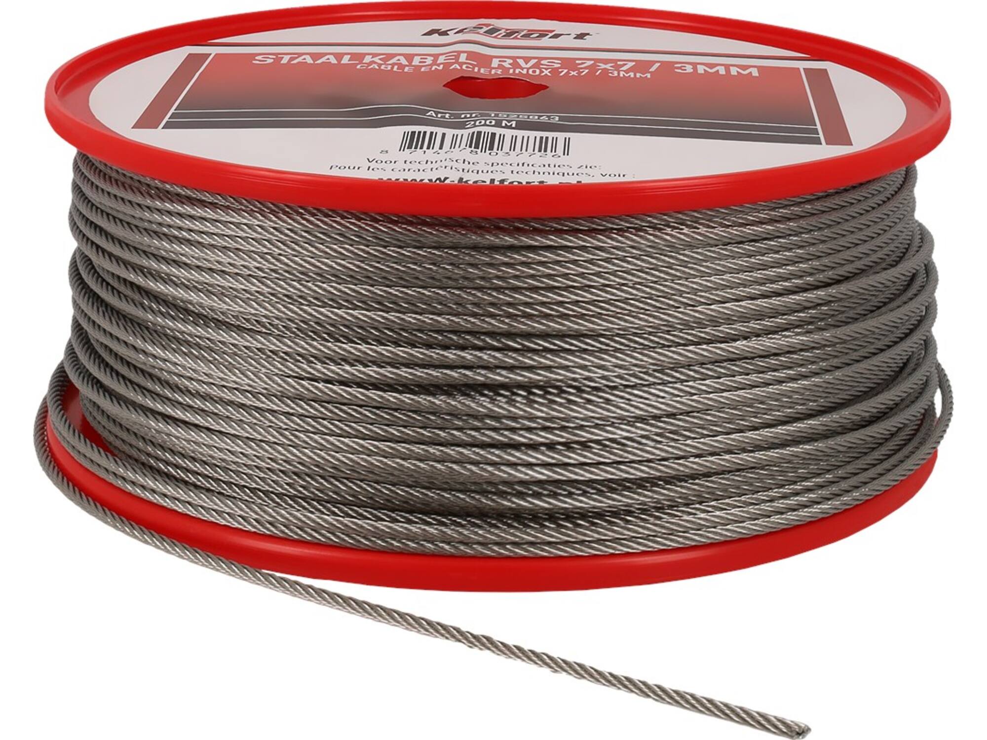 Kelfort Staalkabel RVS 7x7 3 MM