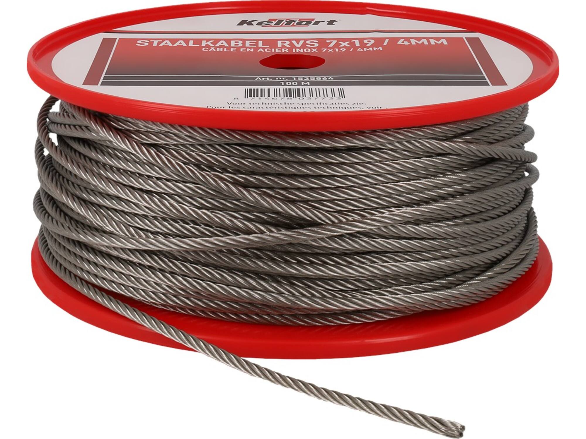 Kelfort Staalkabel RVS 7x7 4 MM