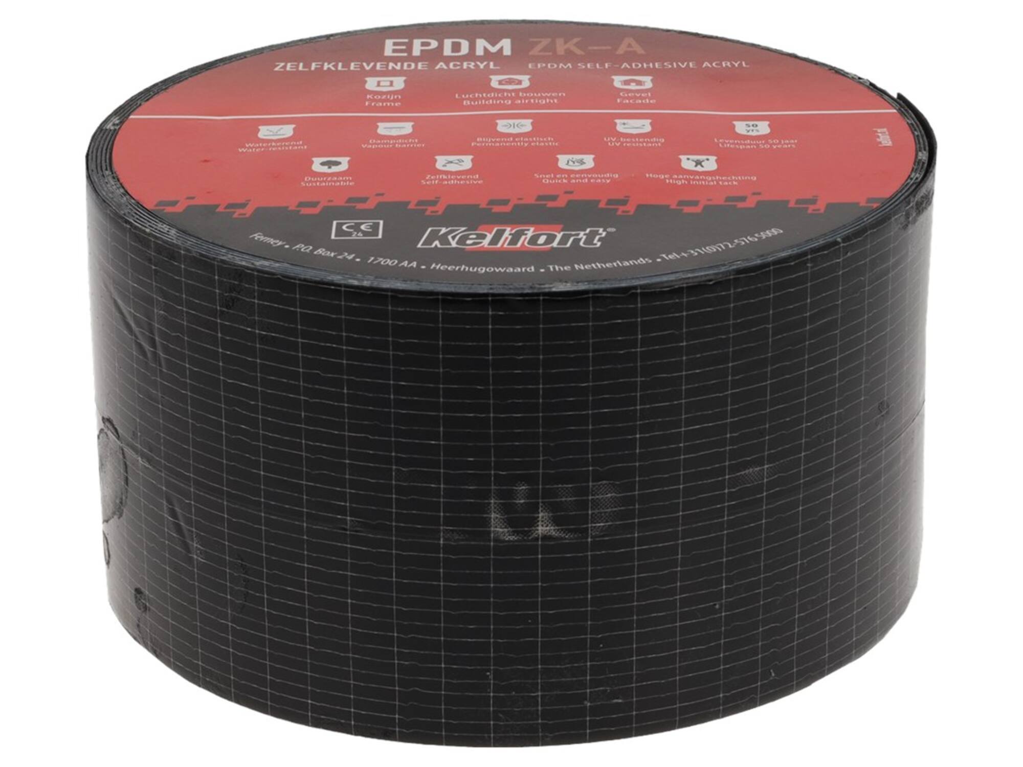 Kelfort EPDM folie zwart ZK-acryl 150 mmX20 meter