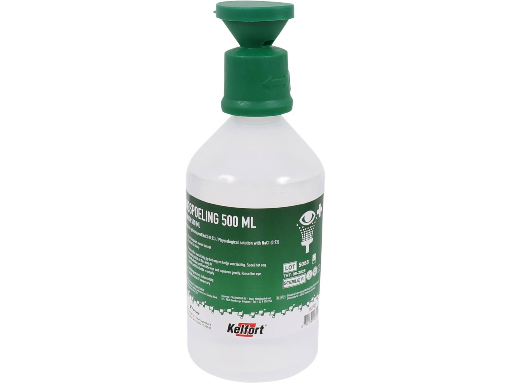 KELFORT Oogspoelfles SODIUM CHLORIDE 500 ML