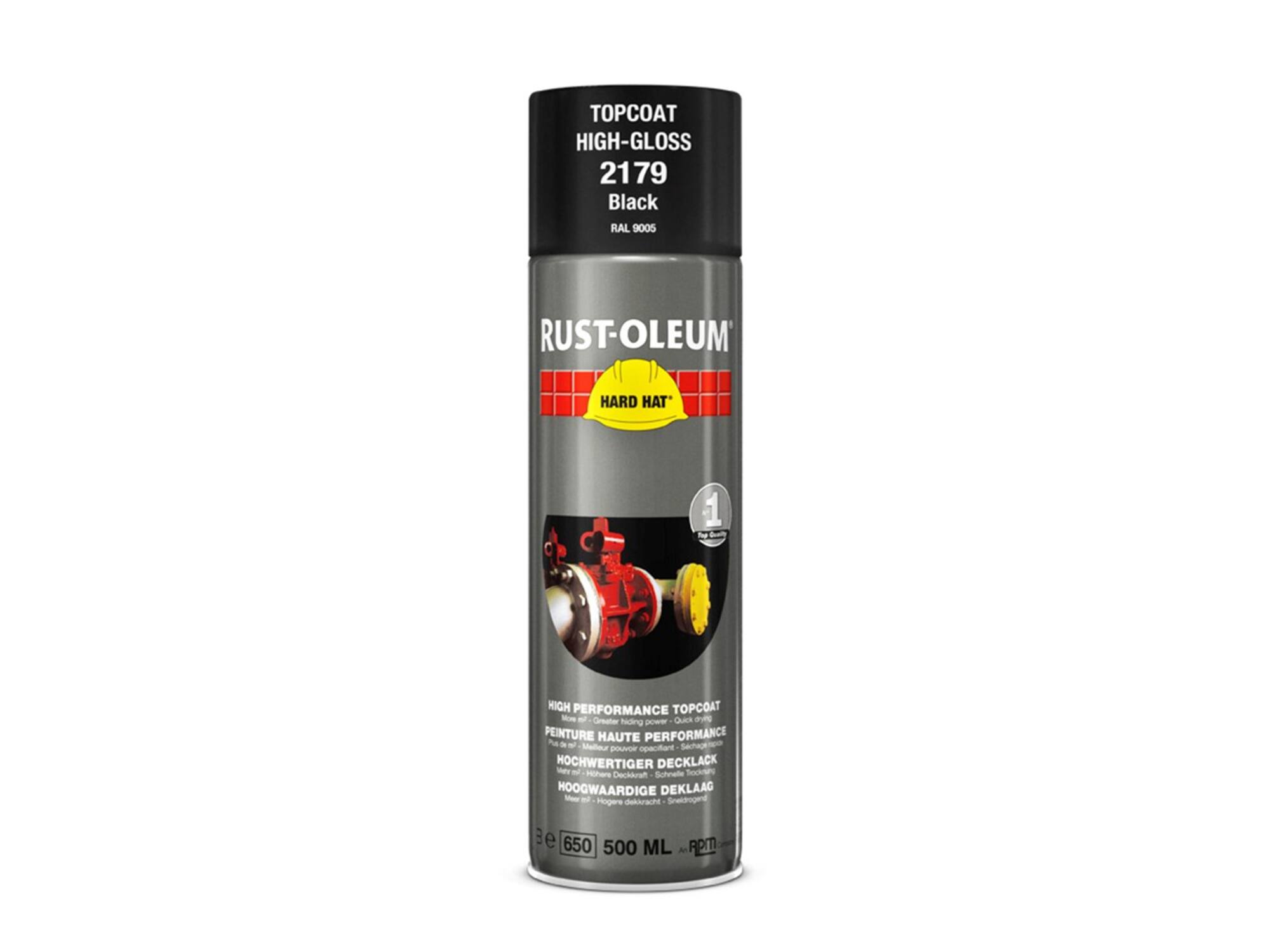 RUSTOLEUM Spray lak zwart RAL 9005 HARD HAT 500 ML