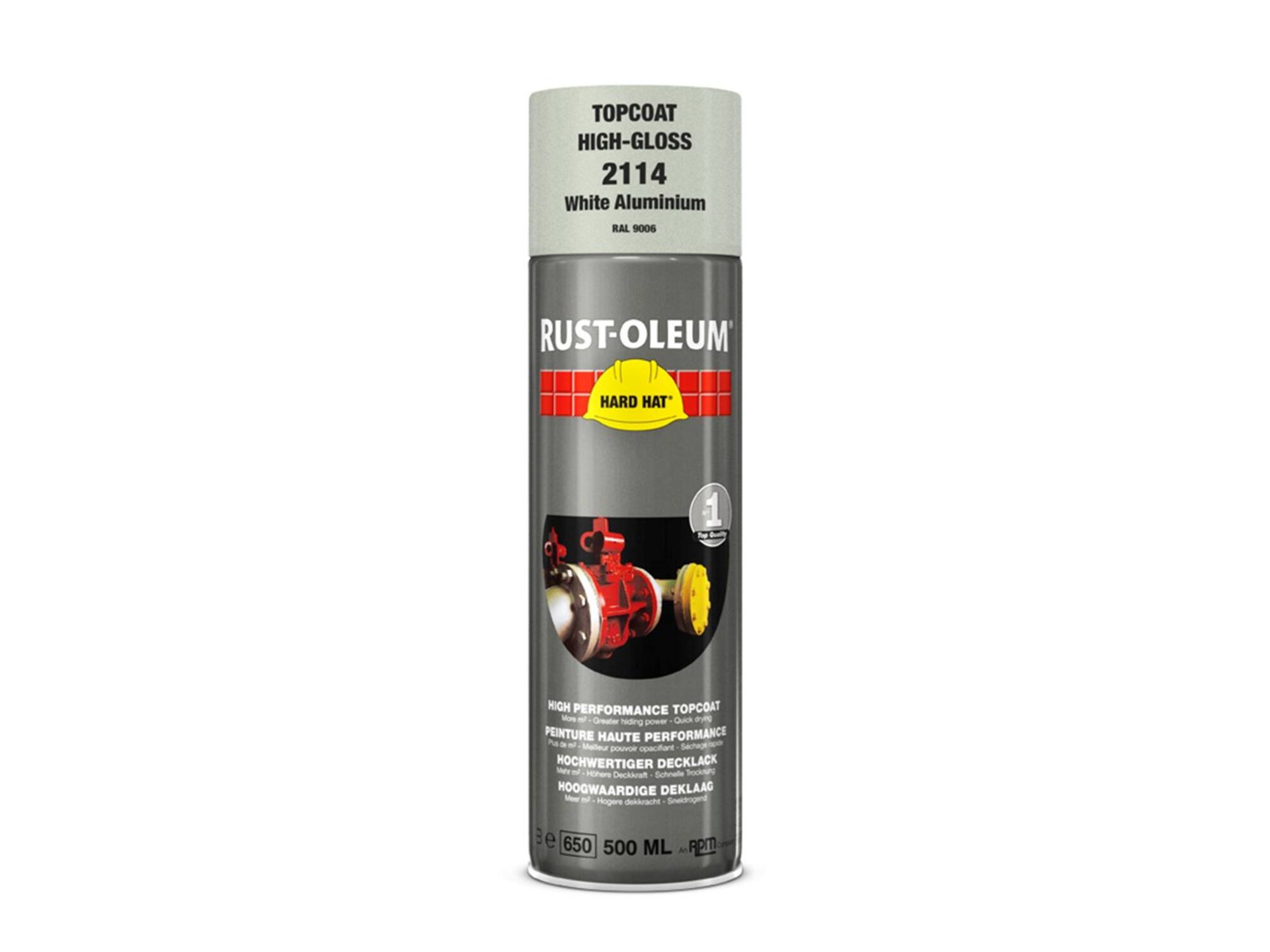 Rustoleum Spray lak aluminium wit RAL 9006 HARD HAT 500 ML
