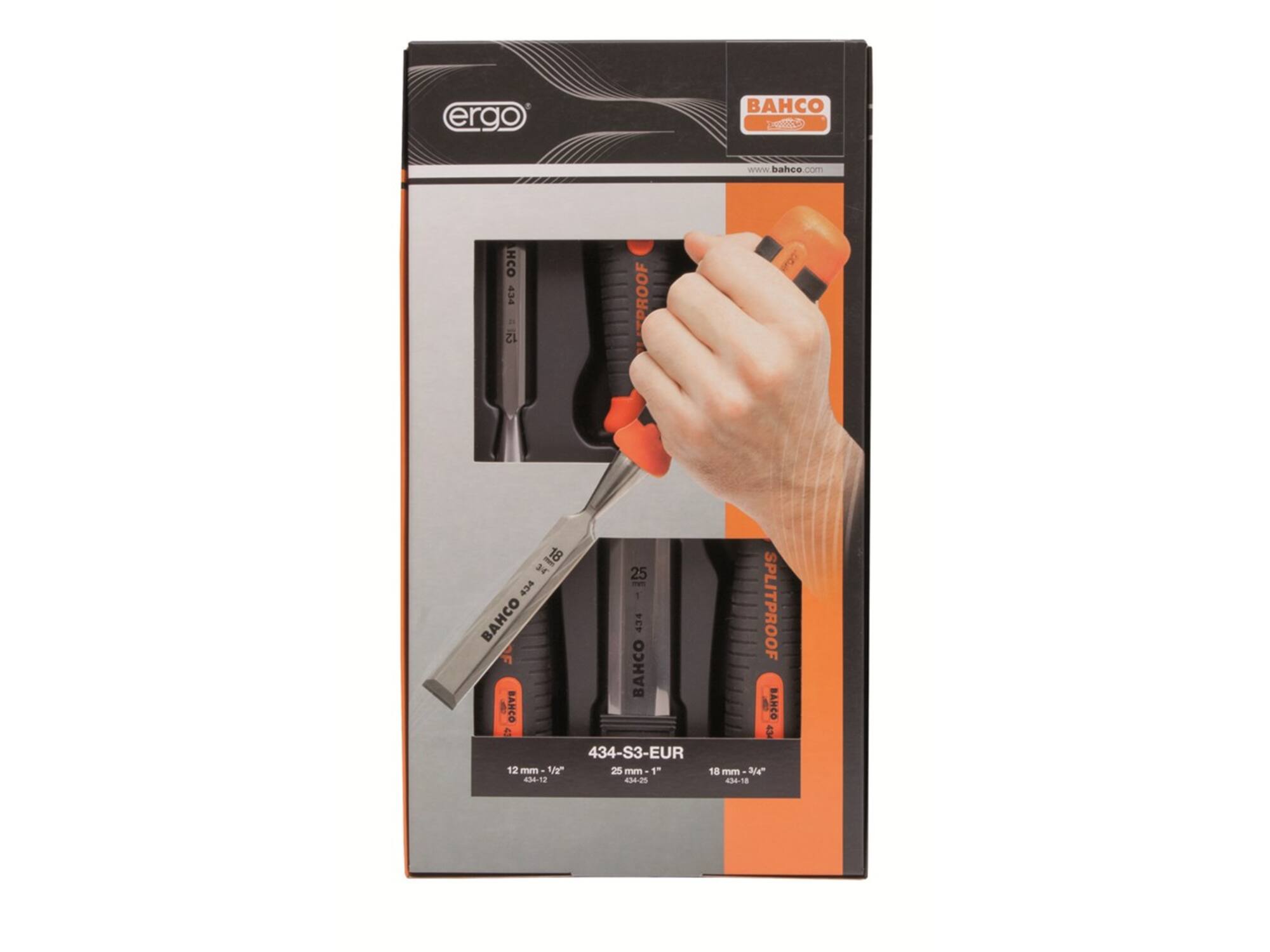 BAHCO Steekbeitelset splitproof 434-S3-EUR 3 DELIG