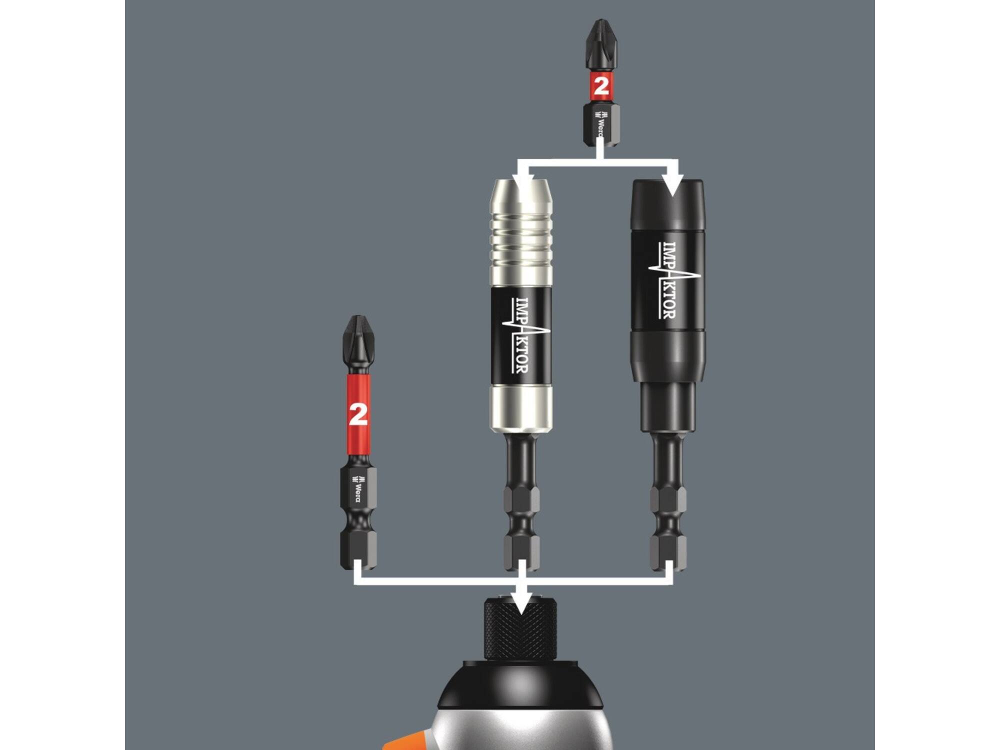 WERA Bithouder met snapring en magneet 897/4 IMP 75MM