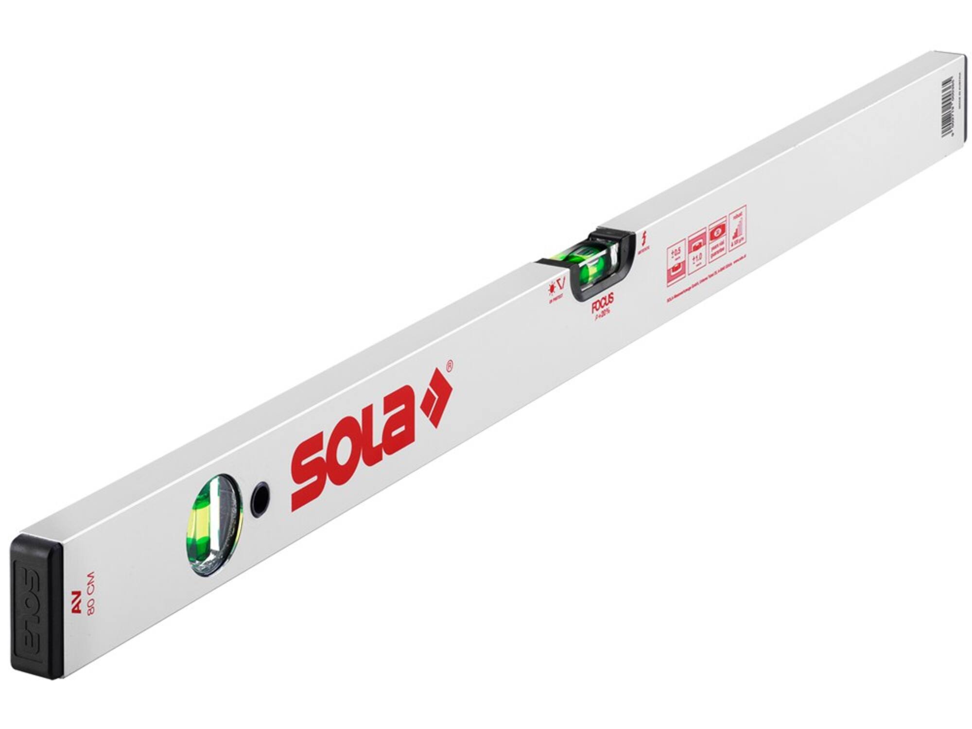 SOLA Waterpas alu zilver AV 100 100 CM