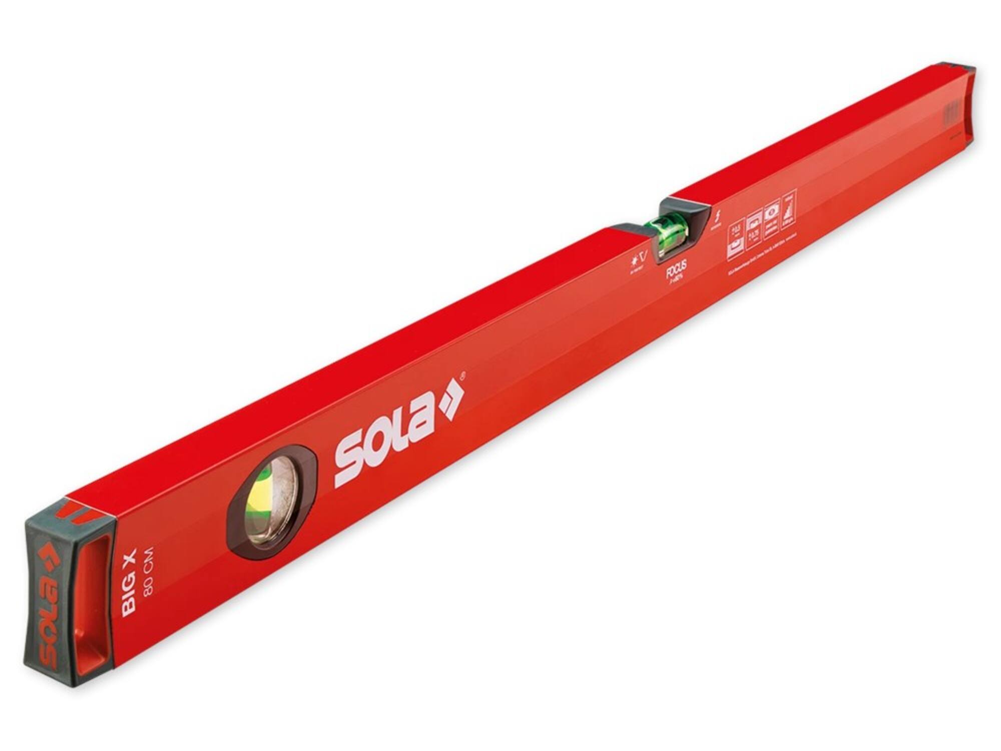 SOLA Waterpas alu rood BIGX 30 30 CM