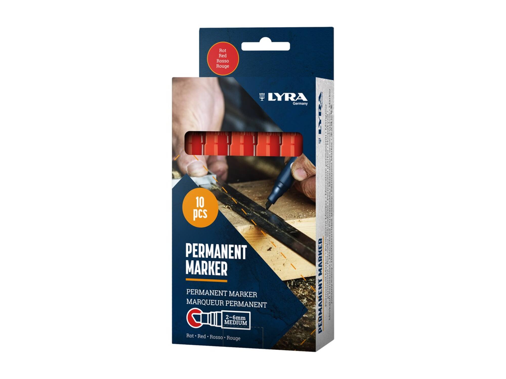 Lyra Markeerstiften medium rood 10 stuks MARK+SIGN 2-6MM 10st