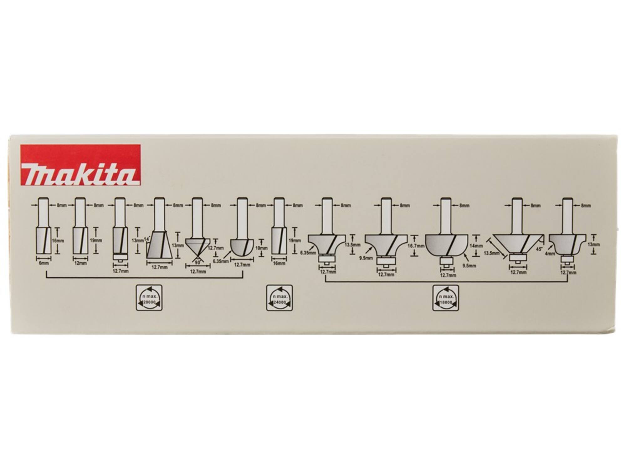 Makita frezenset 12-delig in kist